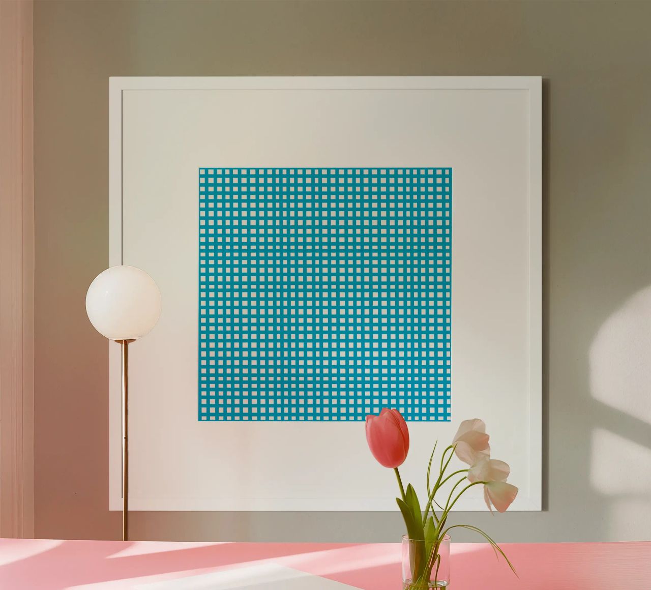 Blue square mesh grid carta hahnemühle da baobabprintstore