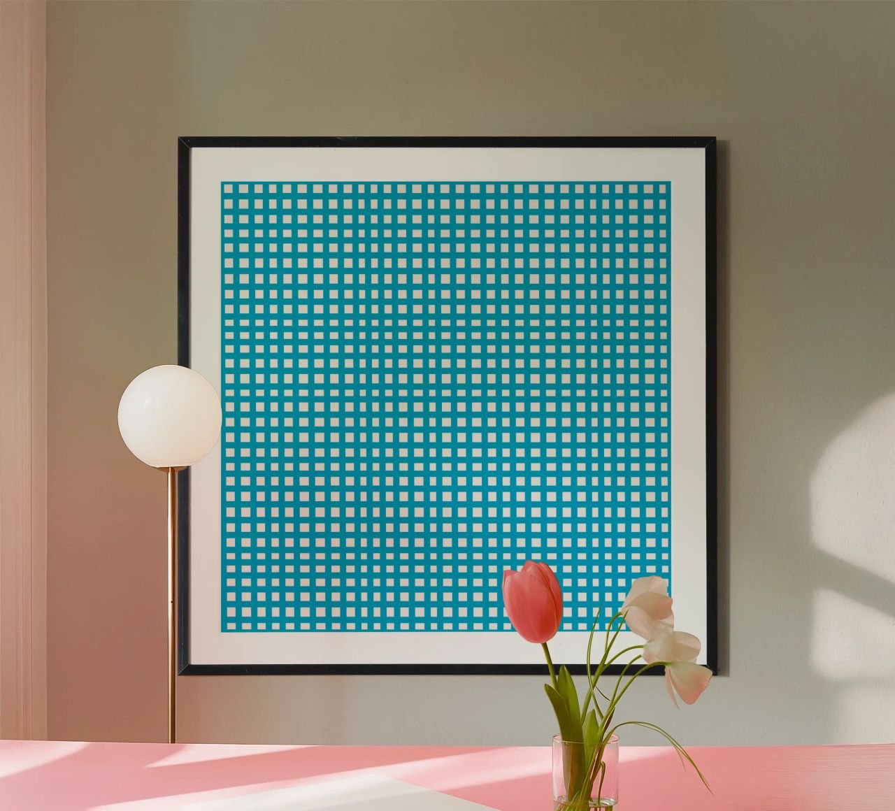 Blue square mesh grid carta hahnemühle da baobabprintstore