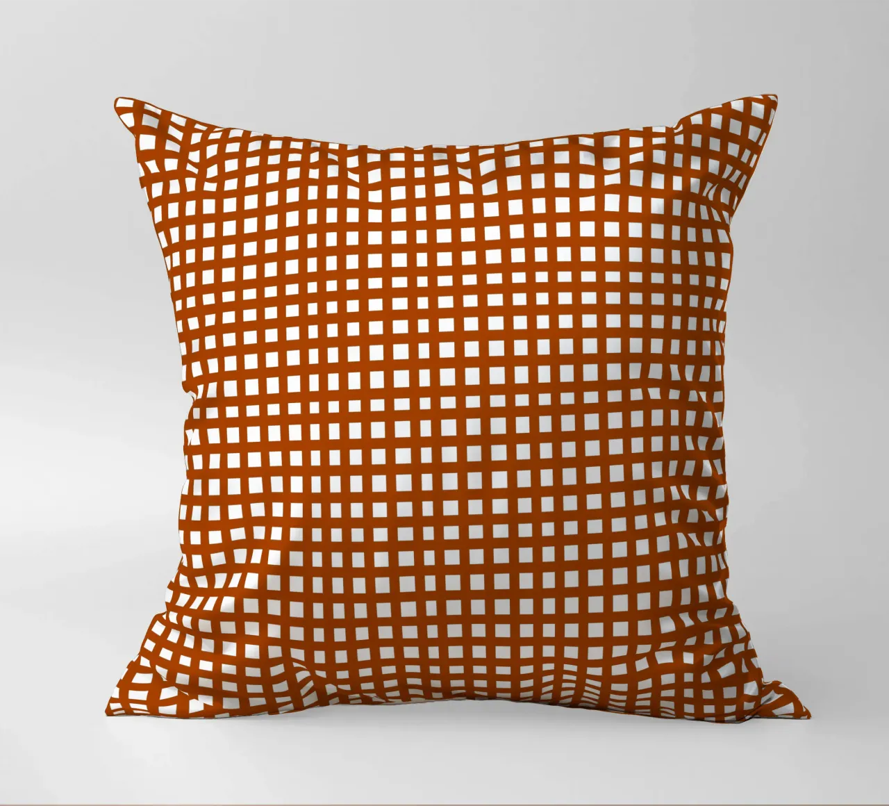 Brown square mesh grid cuscino da baobabprintstore