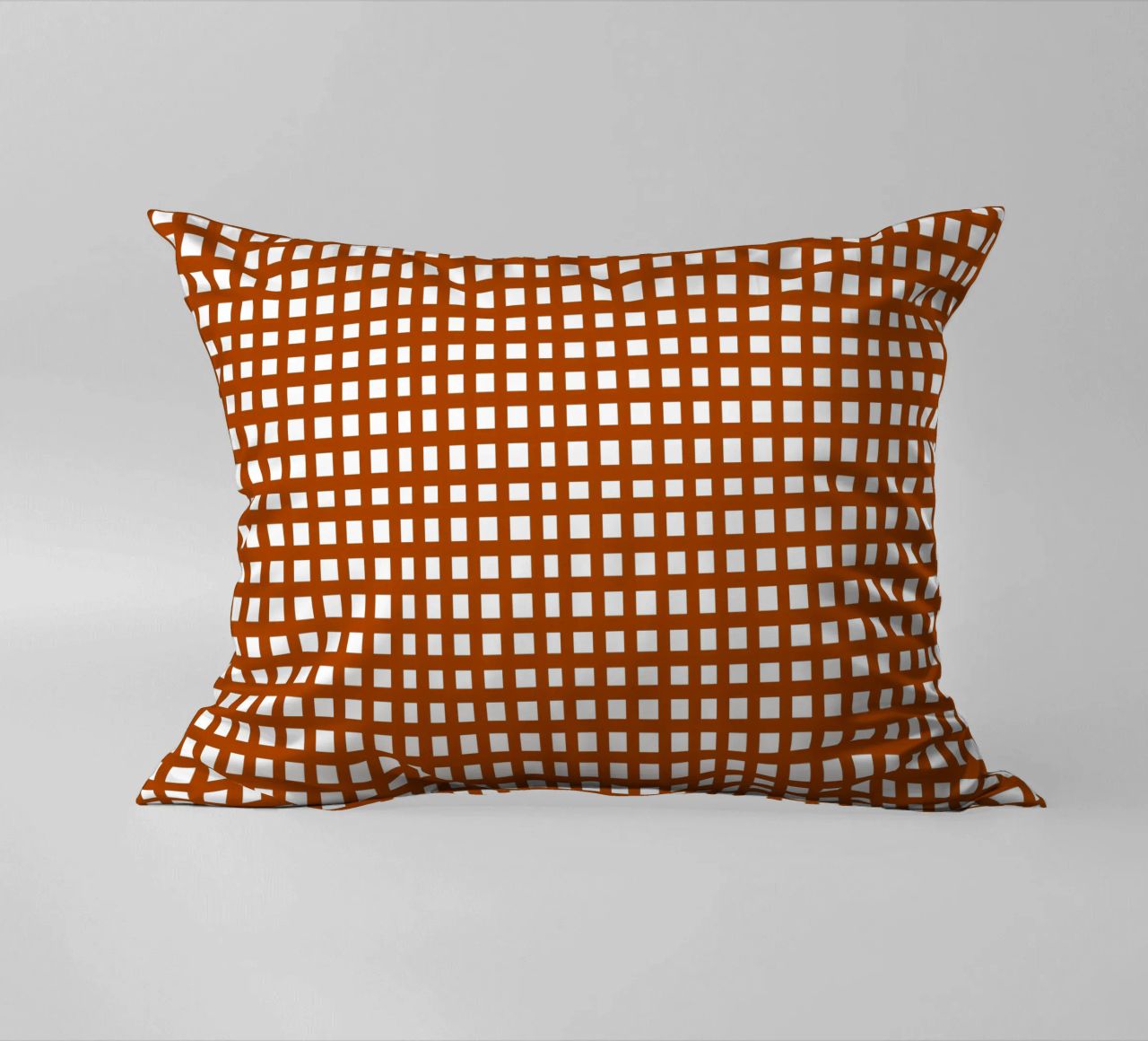 Brown square mesh grid cuscino da baobabprintstore