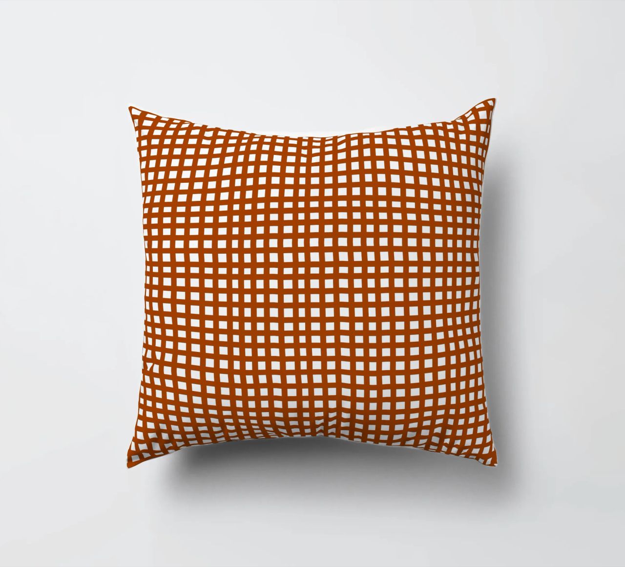 Brown square mesh grid cuscino da baobabprintstore