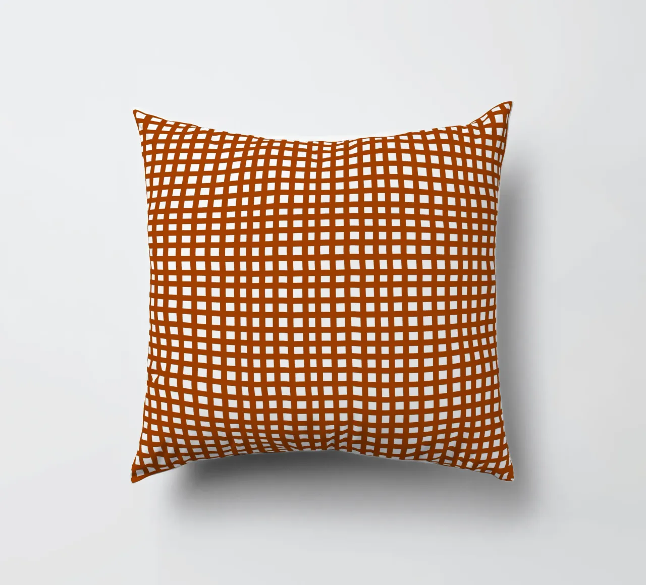 Brown square mesh grid cuscino da baobabprintstore