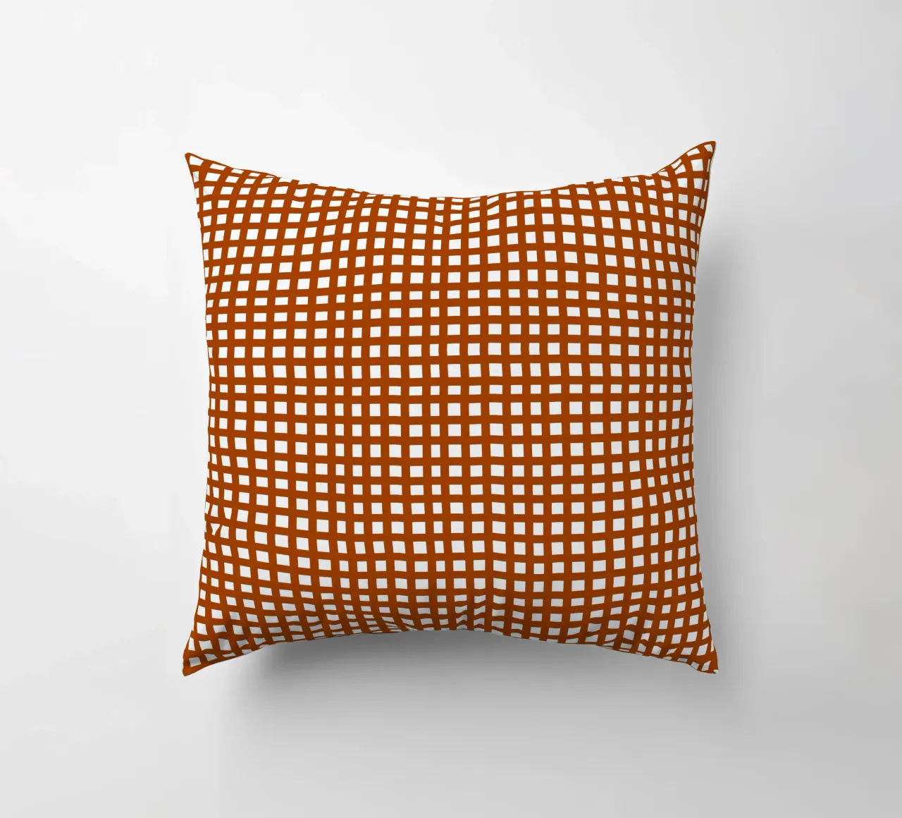 Brown square mesh grid cuscino da baobabprintstore