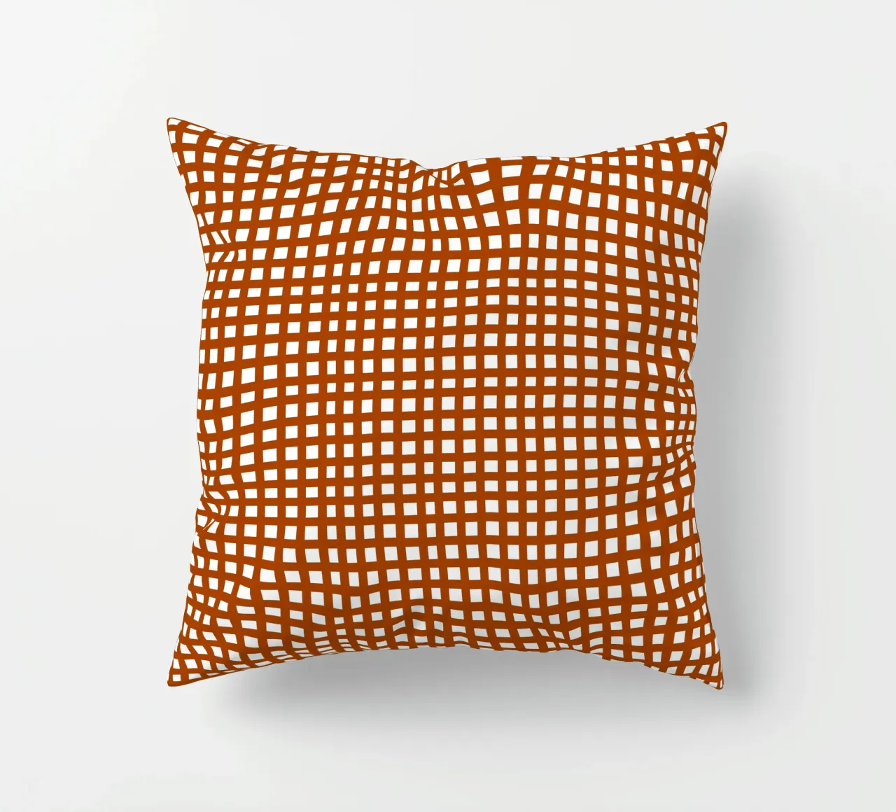 Brown square mesh grid cuscino da baobabprintstore