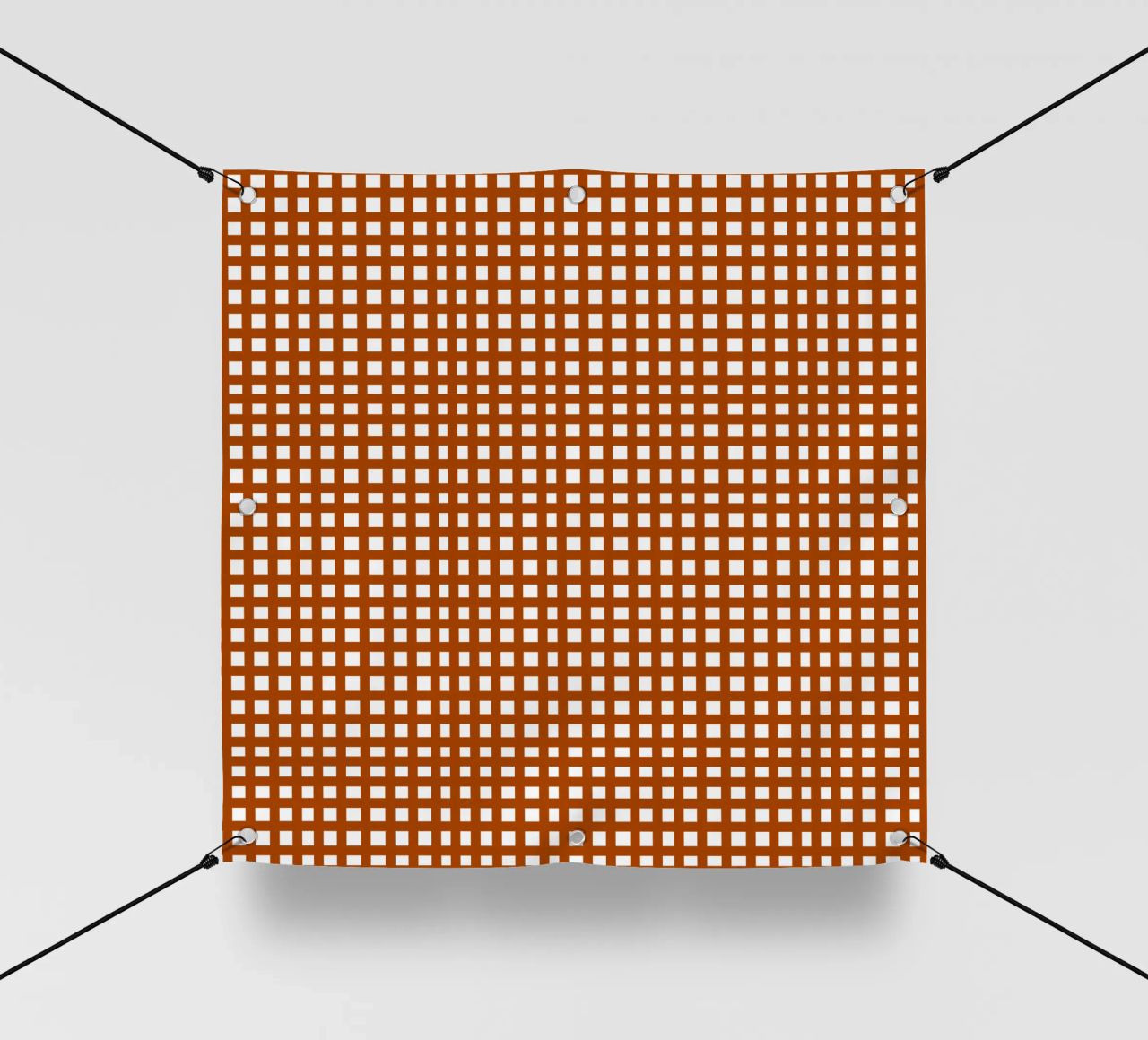 Brown square mesh grid telo in pvc da baobabprintstore