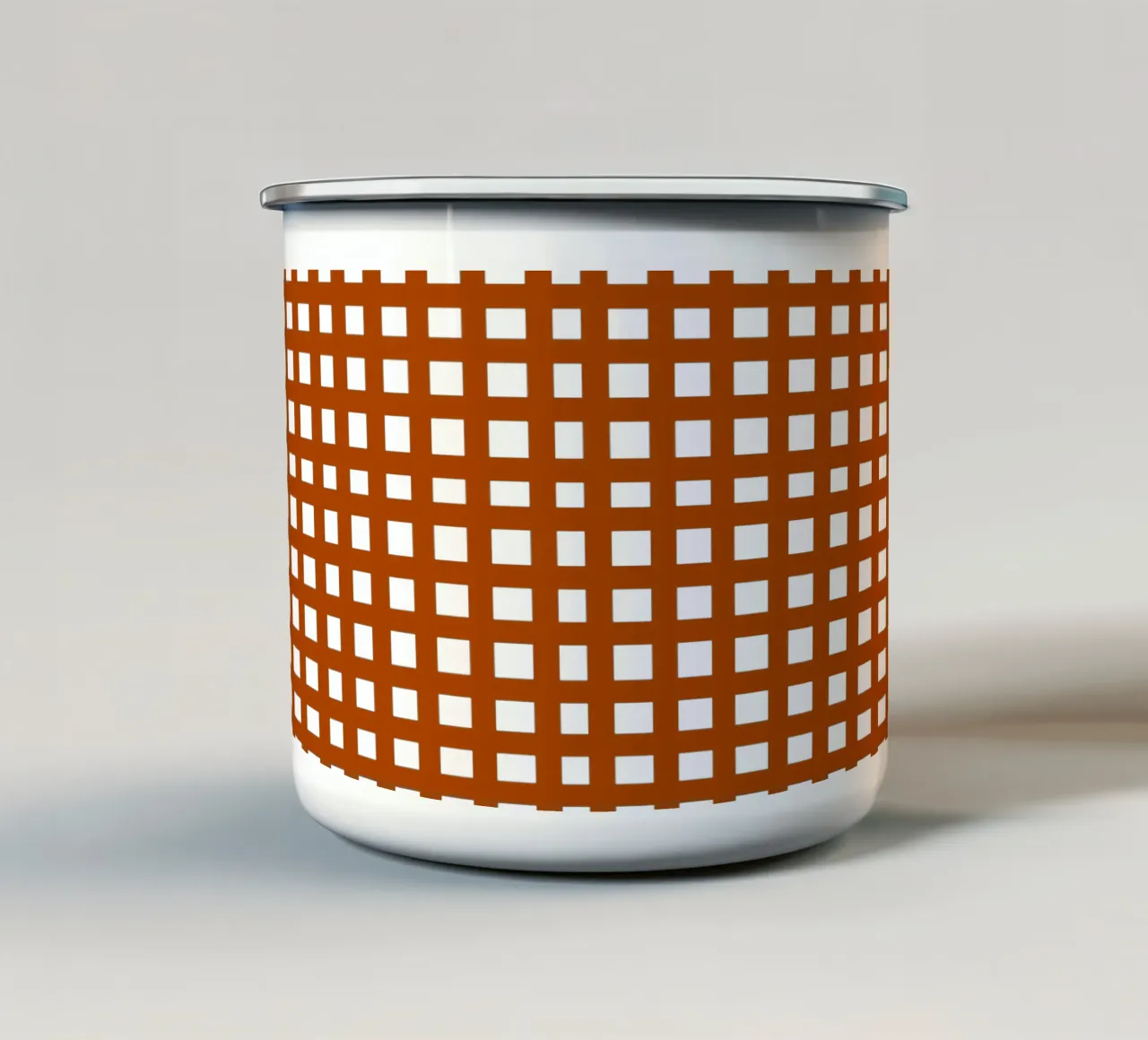 Brown square mesh grid Emaille Tasse von baobabprintstore