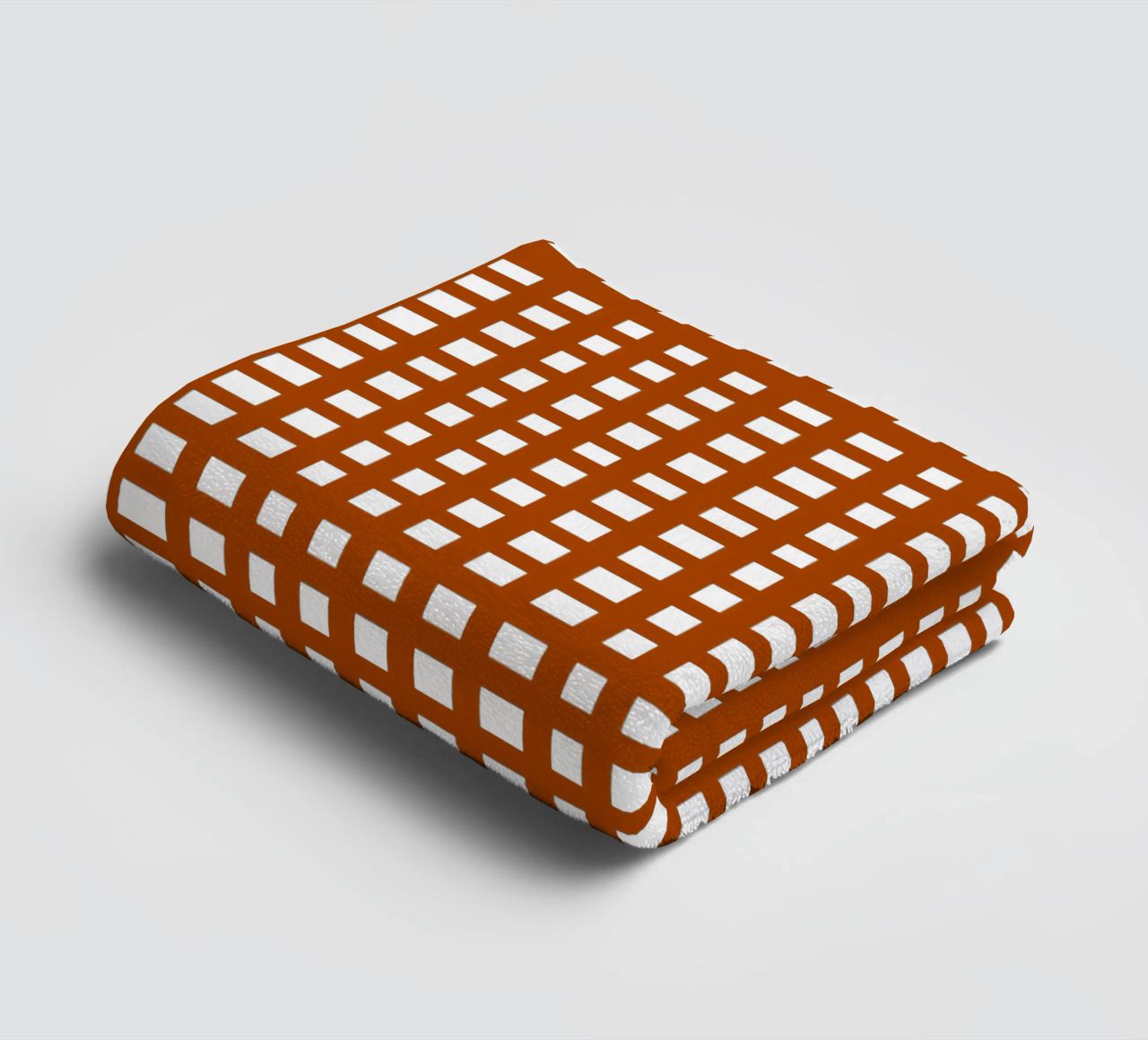 Brown square mesh grid asciugamano da bagno da baobabprintstore
