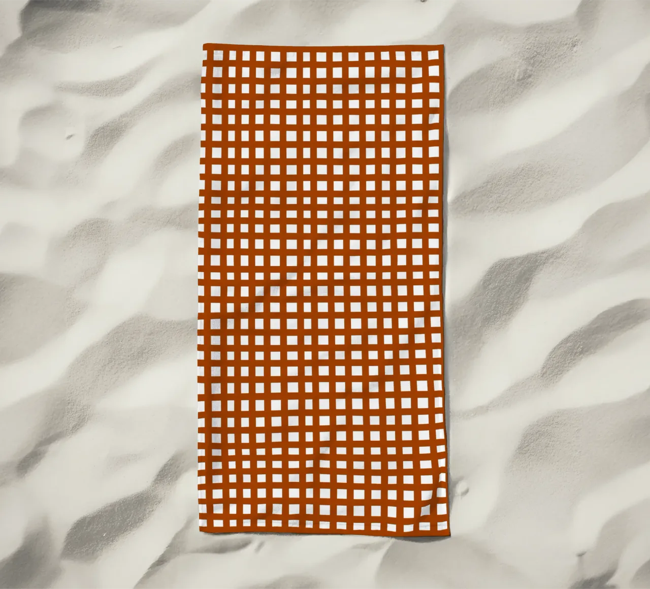 Brown square mesh grid telo mare da baobabprintstore