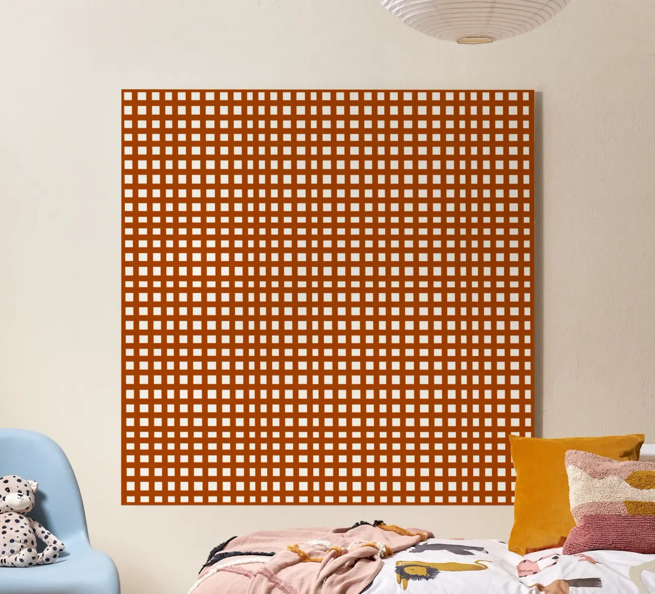 Brown square mesh grid plexiglass da baobabprintstore