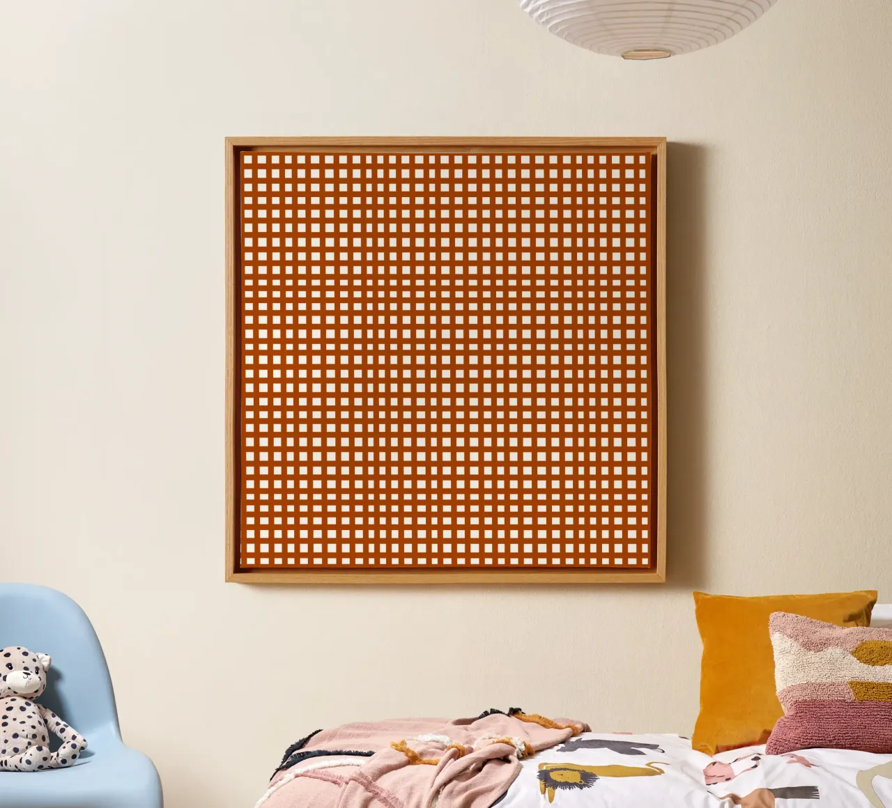 Brown square mesh grid tela da baobabprintstore