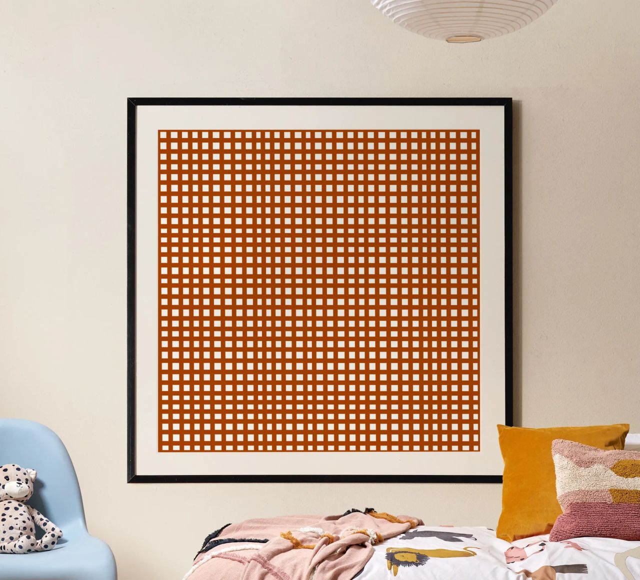 Brown square mesh grid carta hahnemühle da baobabprintstore