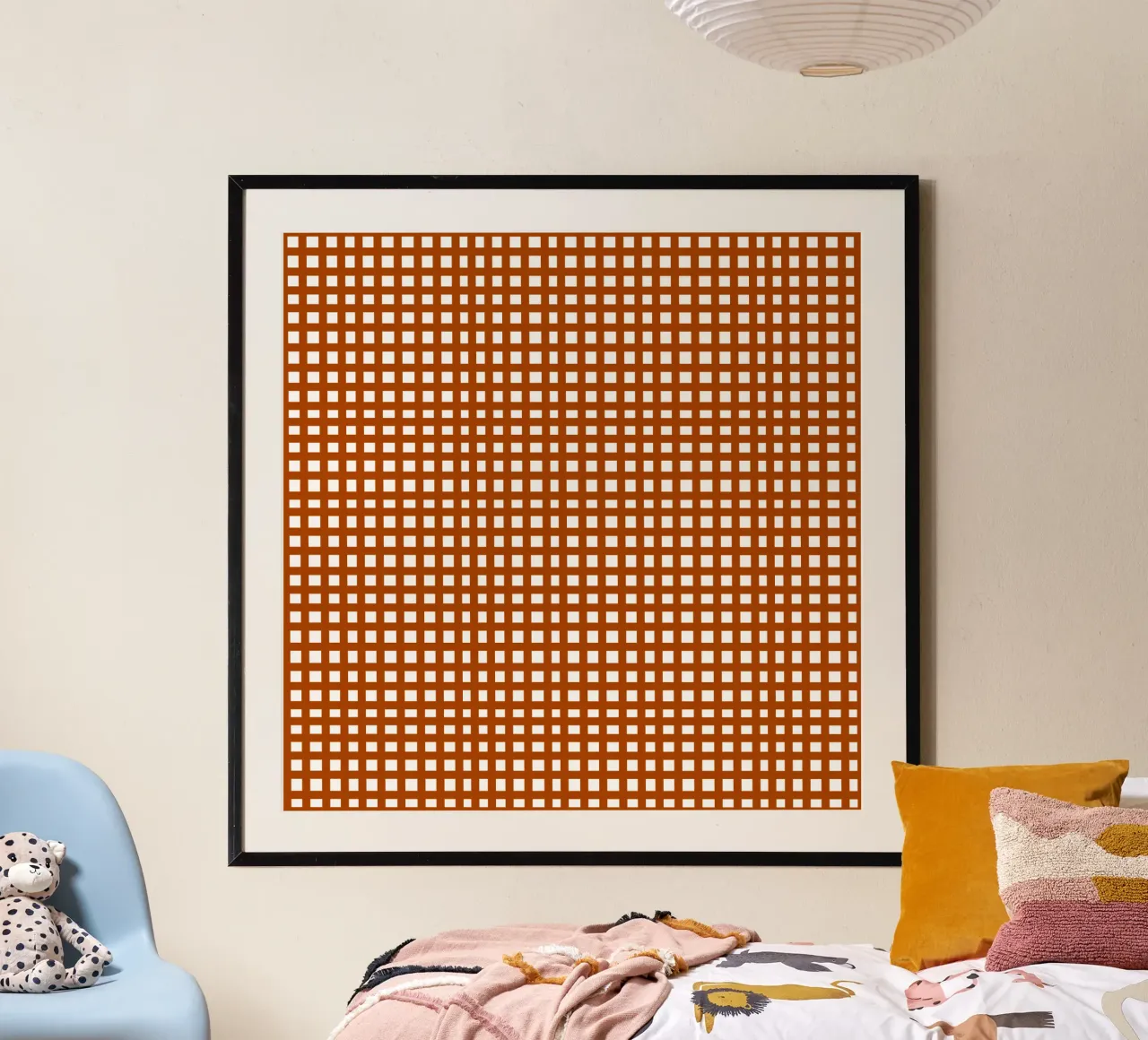 Brown square mesh grid poster da baobabprintstore