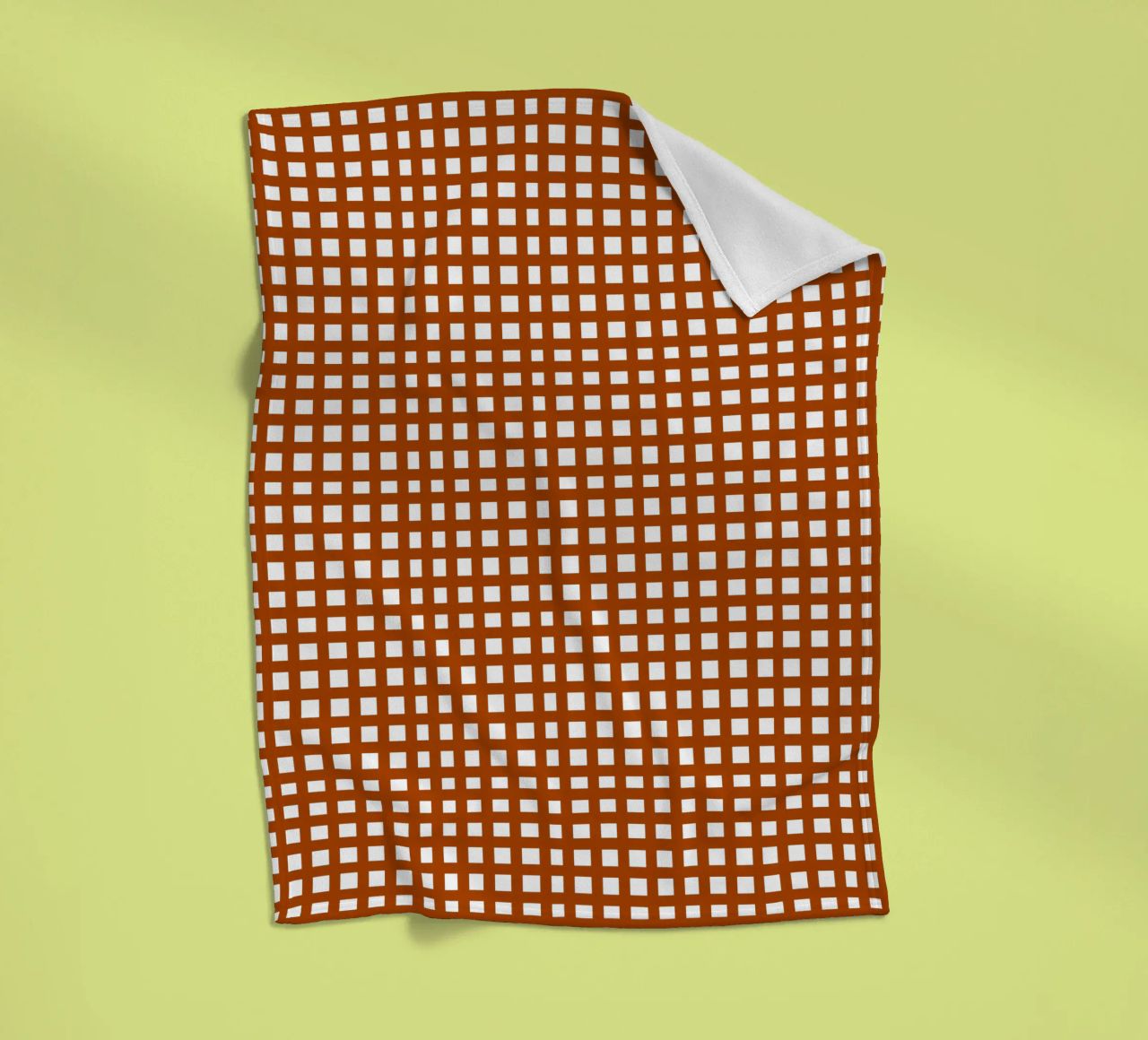 Brown square mesh grid coperta in pile da baobabprintstore