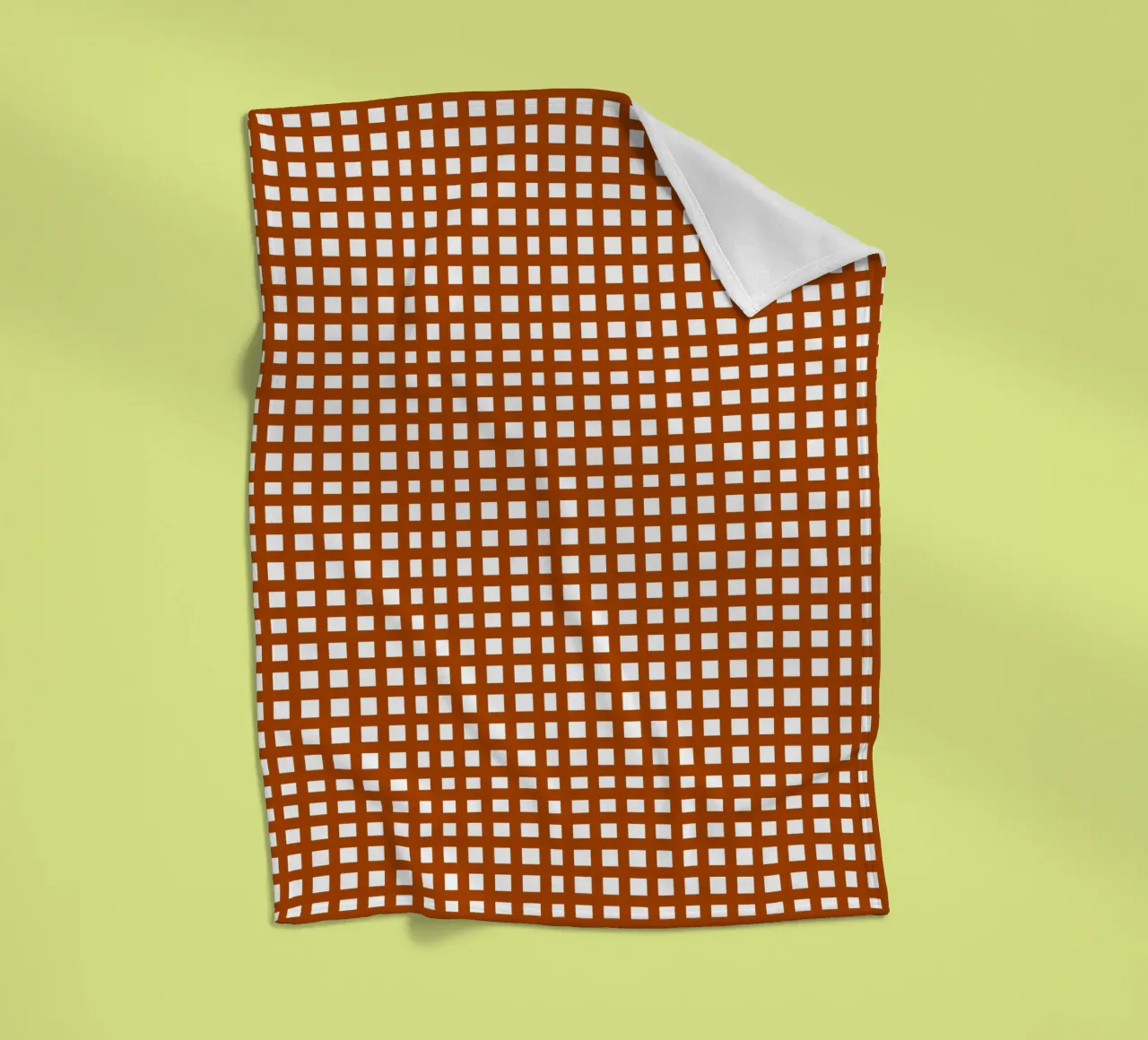 Brown square mesh grid coperta in pile da baobabprintstore