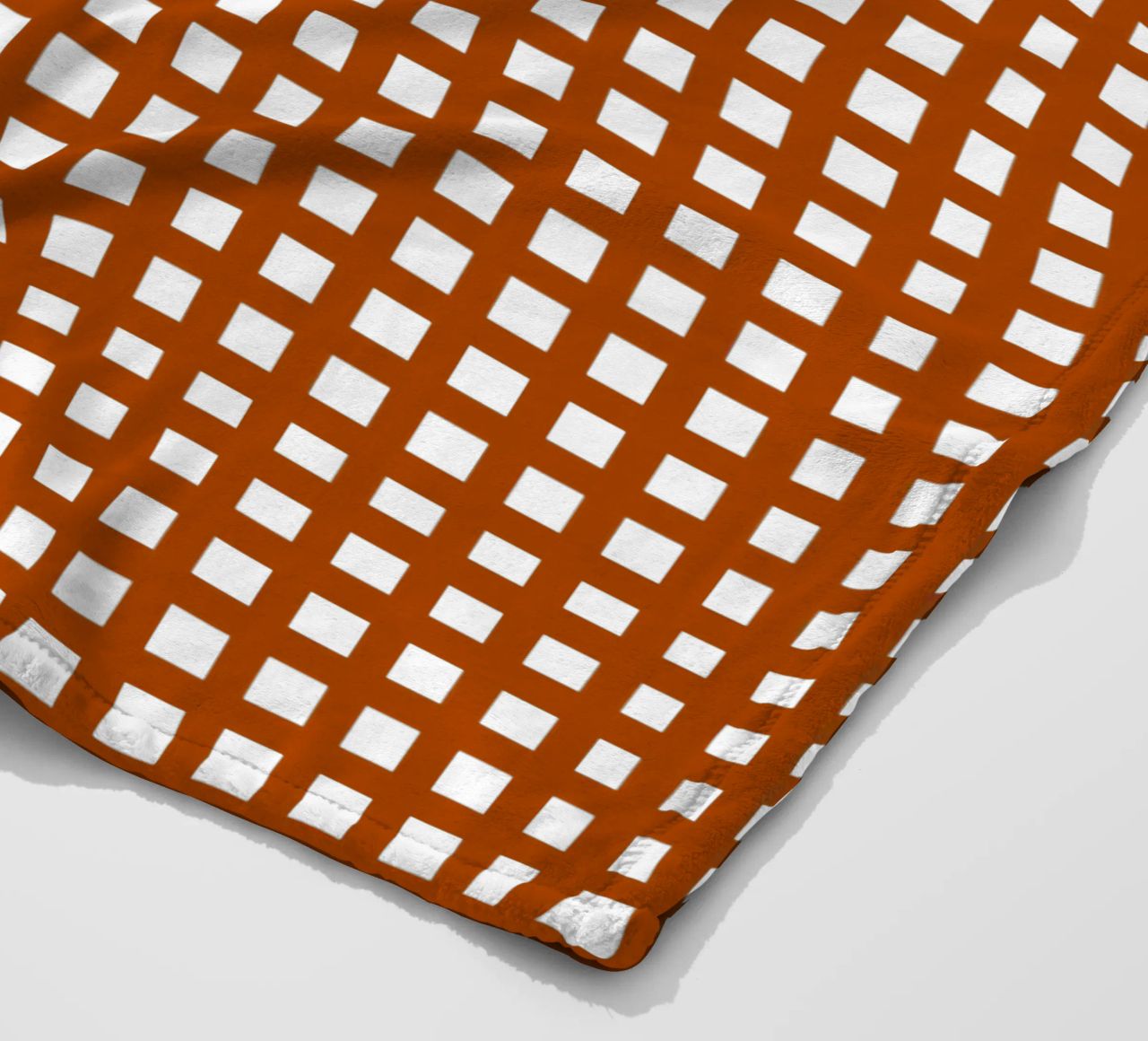 Brown square mesh grid coperta in pile da baobabprintstore
