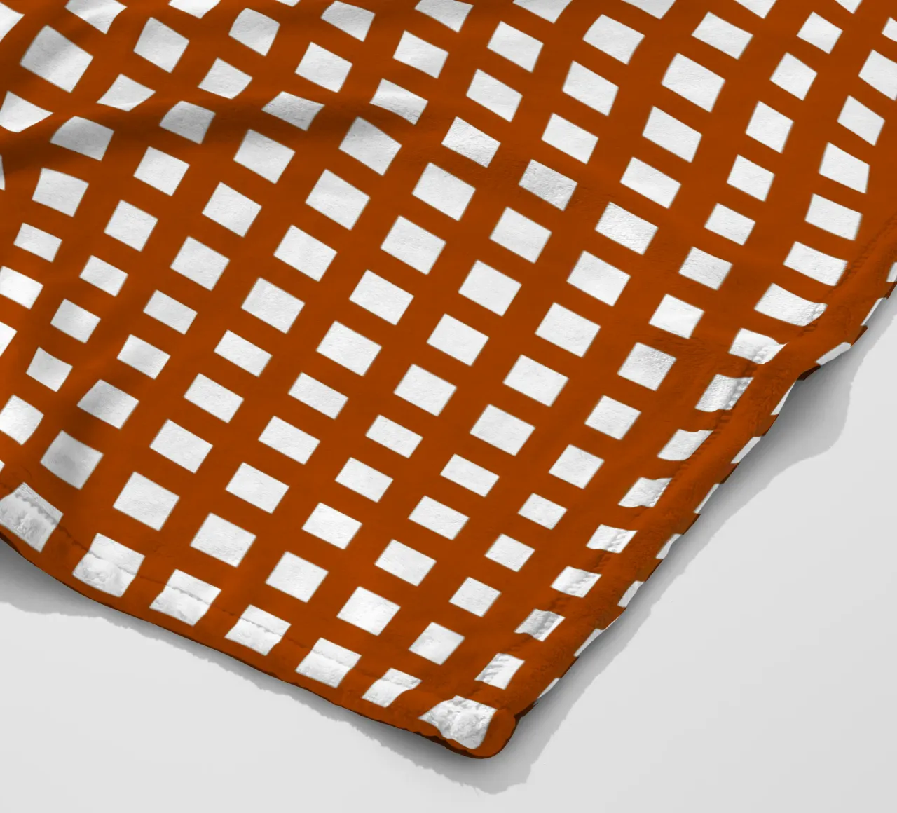 Brown square mesh grid coperta in pile da baobabprintstore