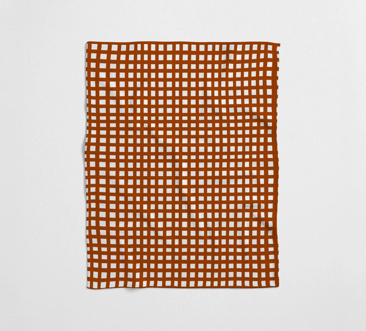 Brown square mesh grid coperta in pile da baobabprintstore