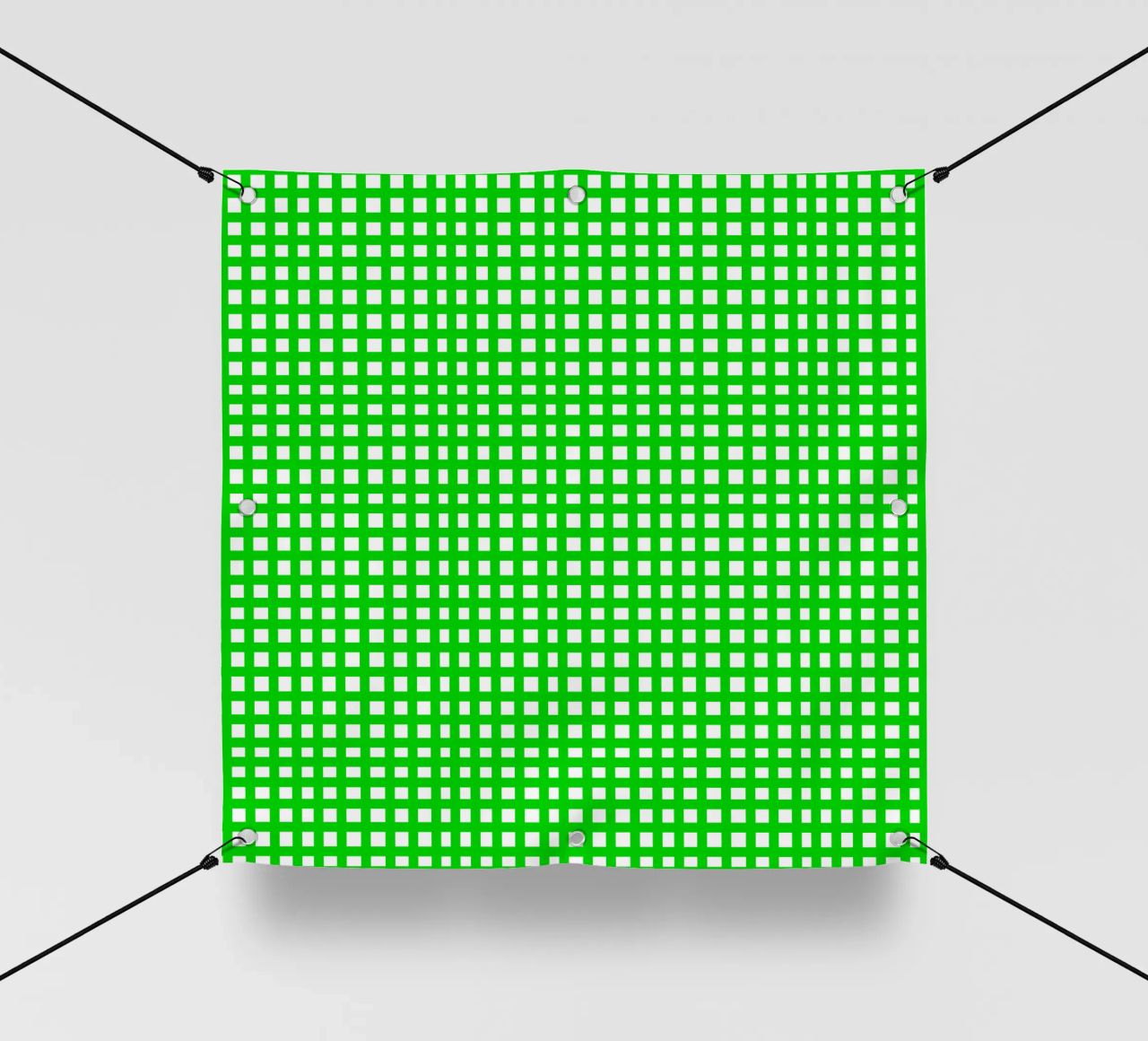 Green square mesh grid telo in pvc da baobabprintstore