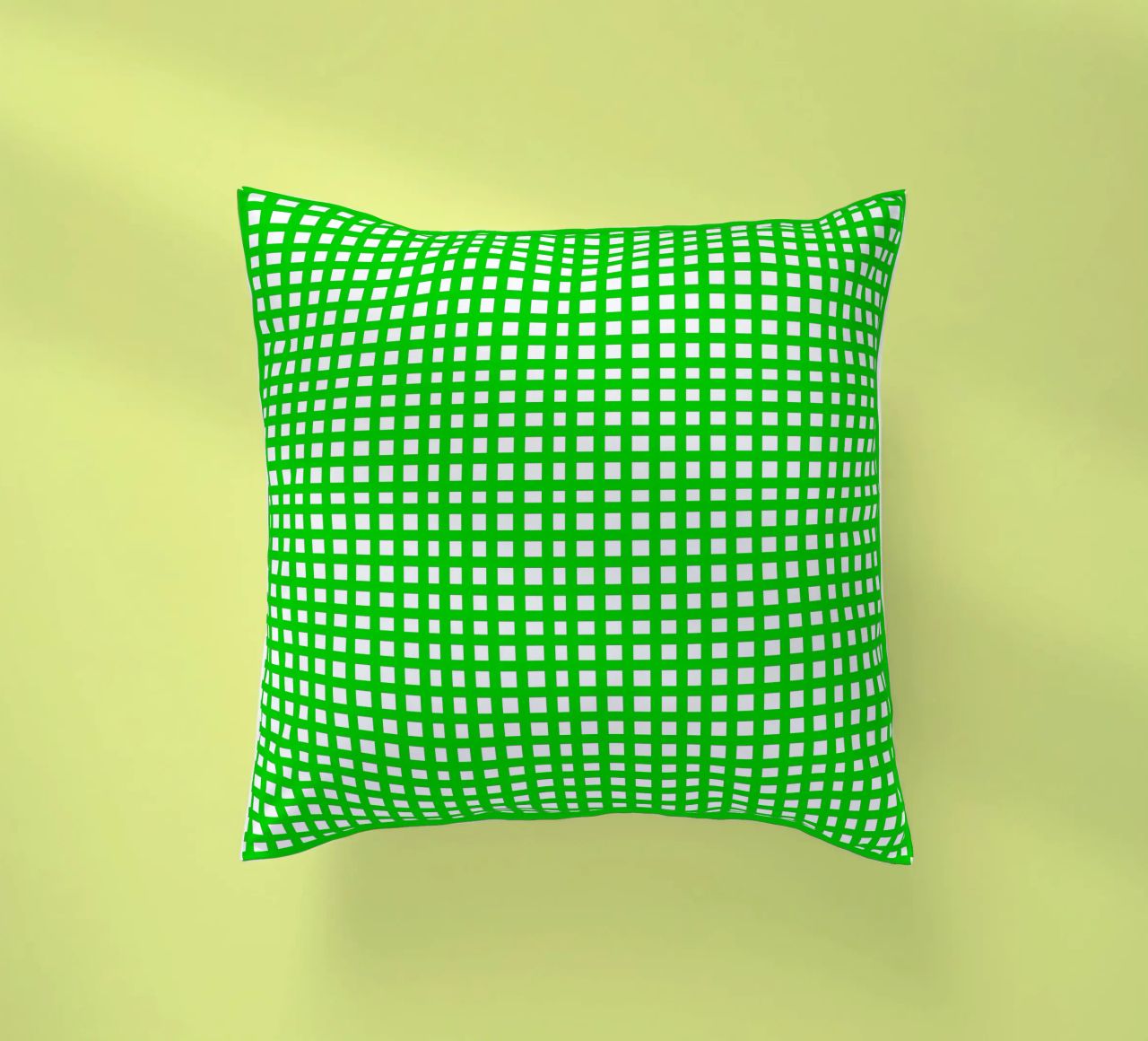 Green square mesh grid cuscino da baobabprintstore