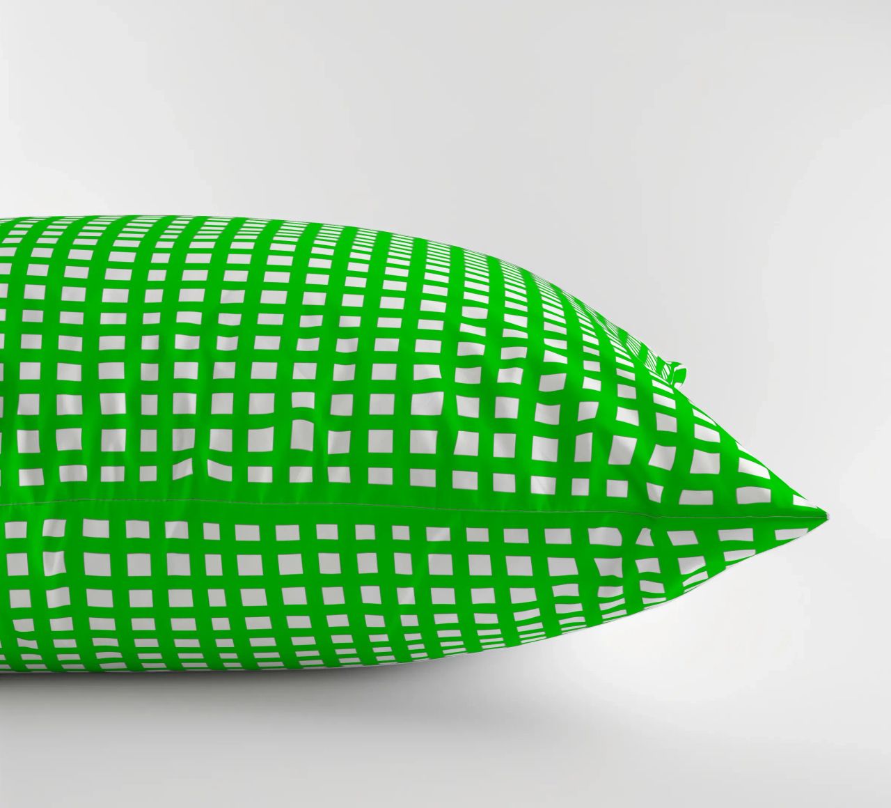 Green square mesh grid cuscino da baobabprintstore