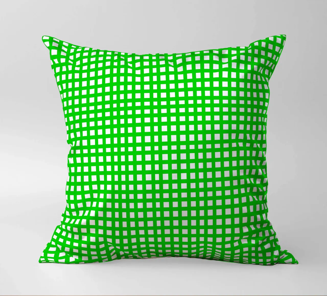 Green square mesh grid cojín de baobabprintstore