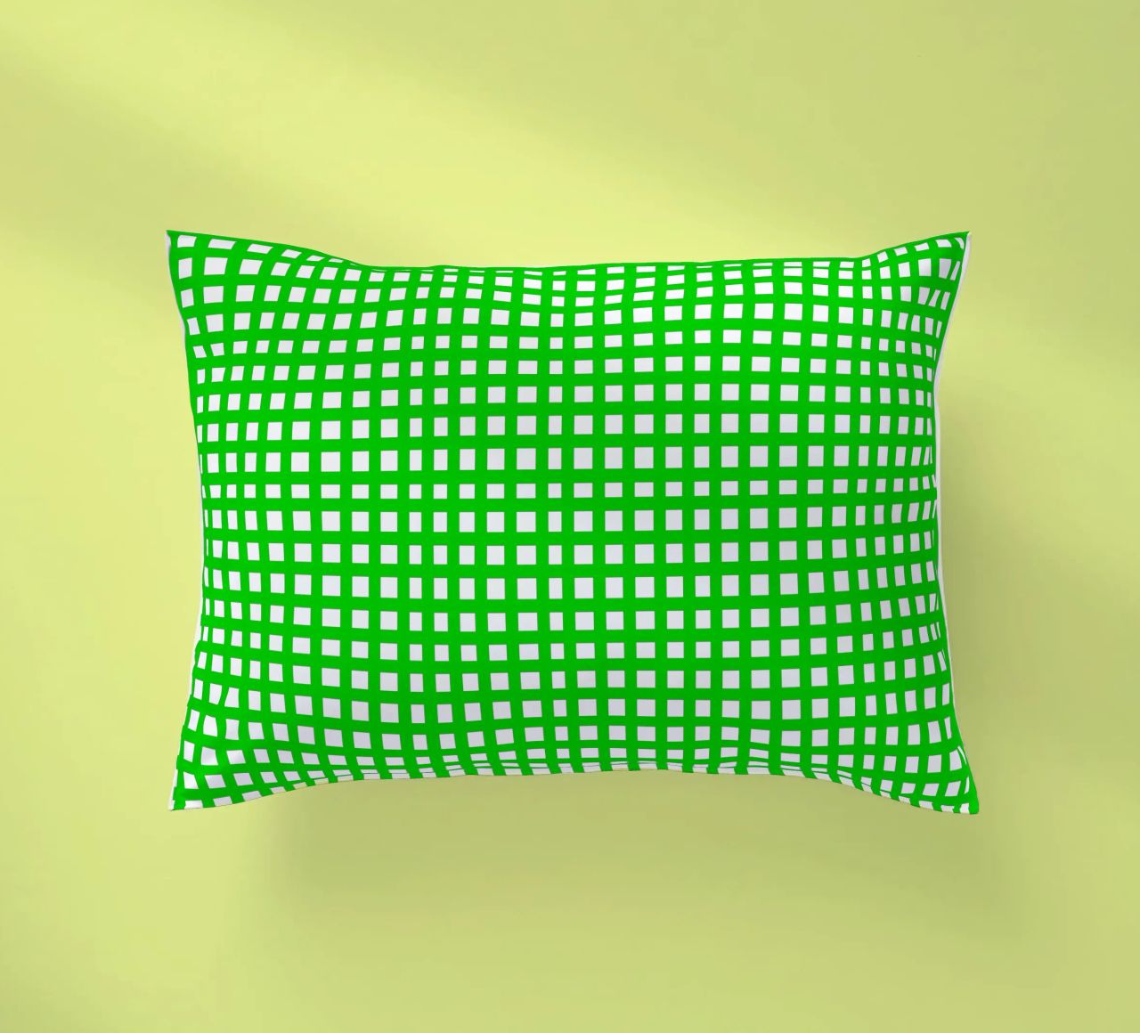 Green square mesh grid cuscino da baobabprintstore