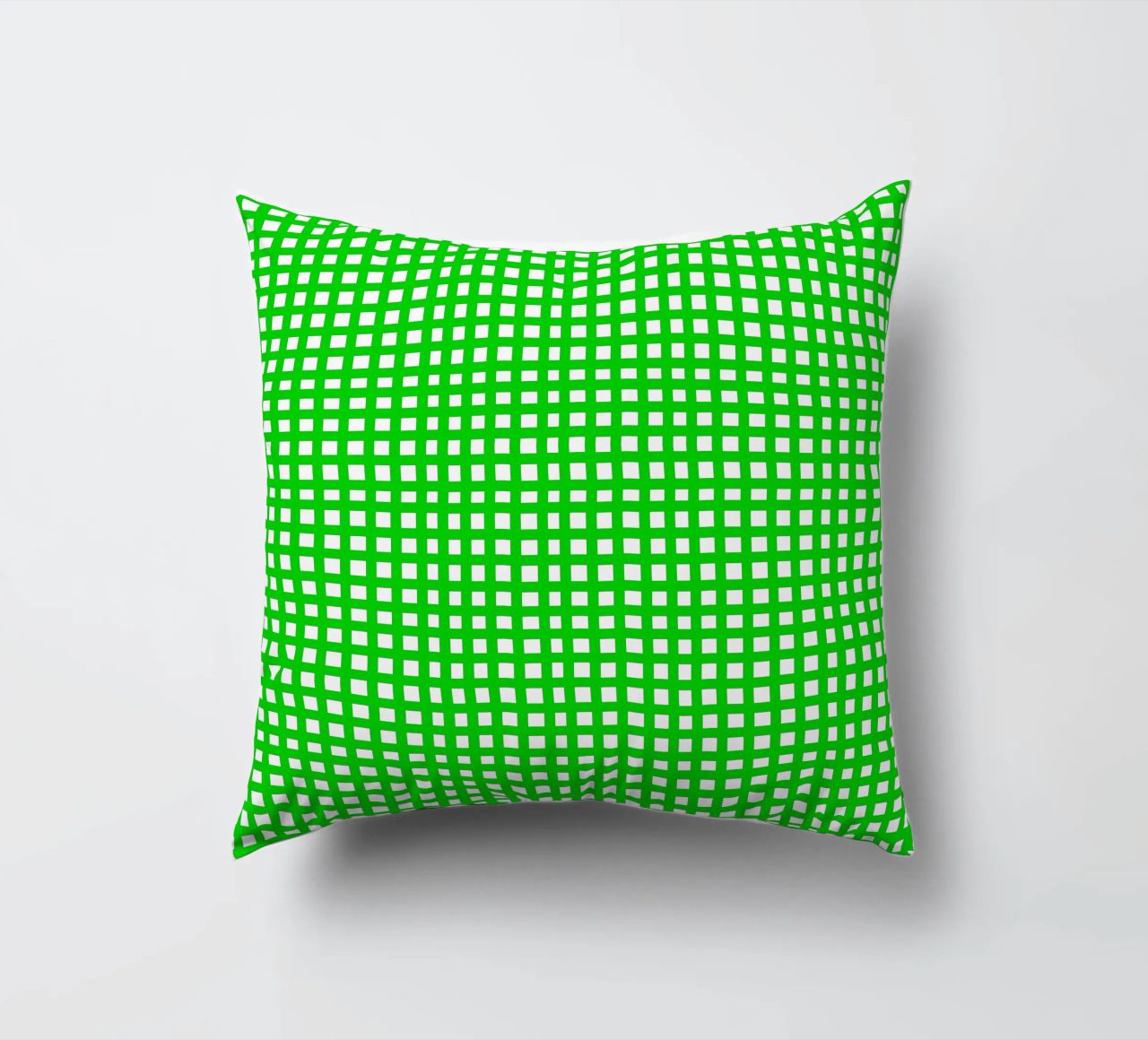 Green square mesh grid cuscino da baobabprintstore