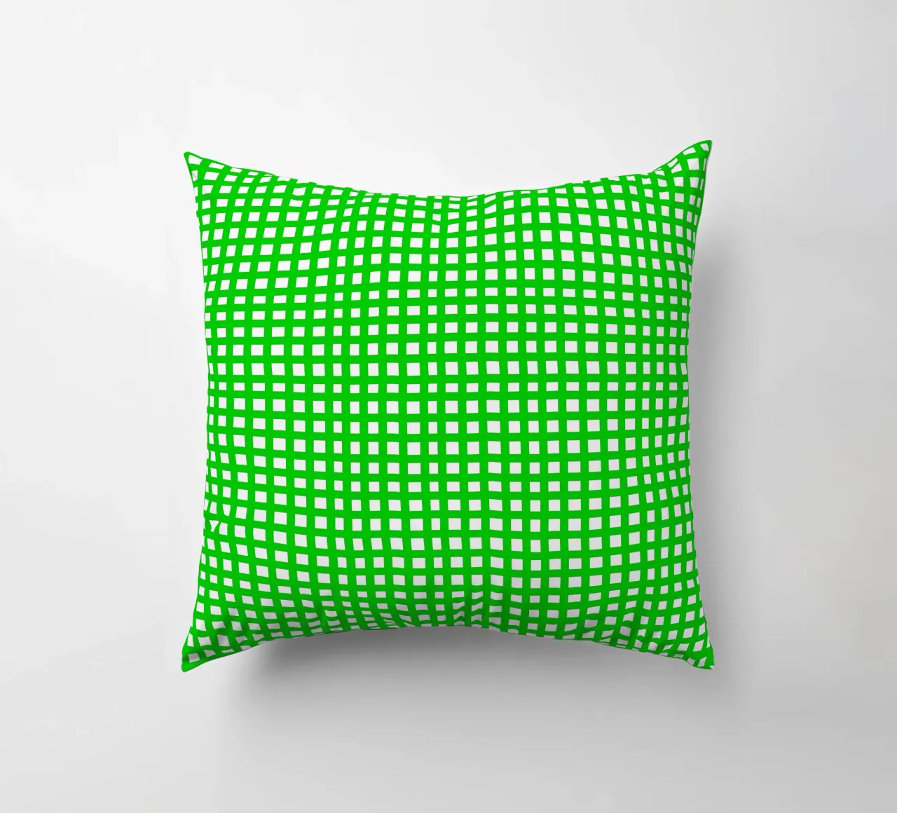 Green square mesh grid cojín de baobabprintstore