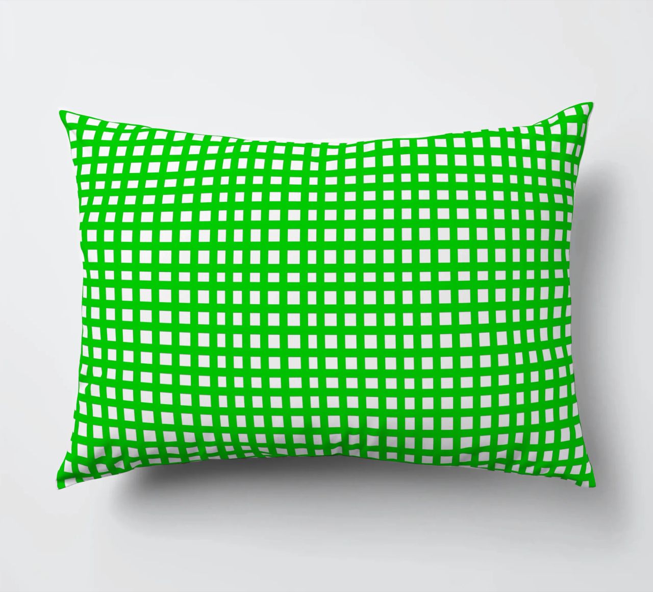 Green square mesh grid cuscino da baobabprintstore