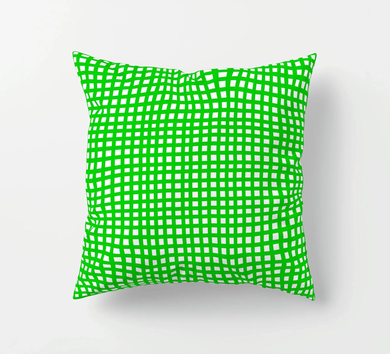 Green square mesh grid cuscino da baobabprintstore