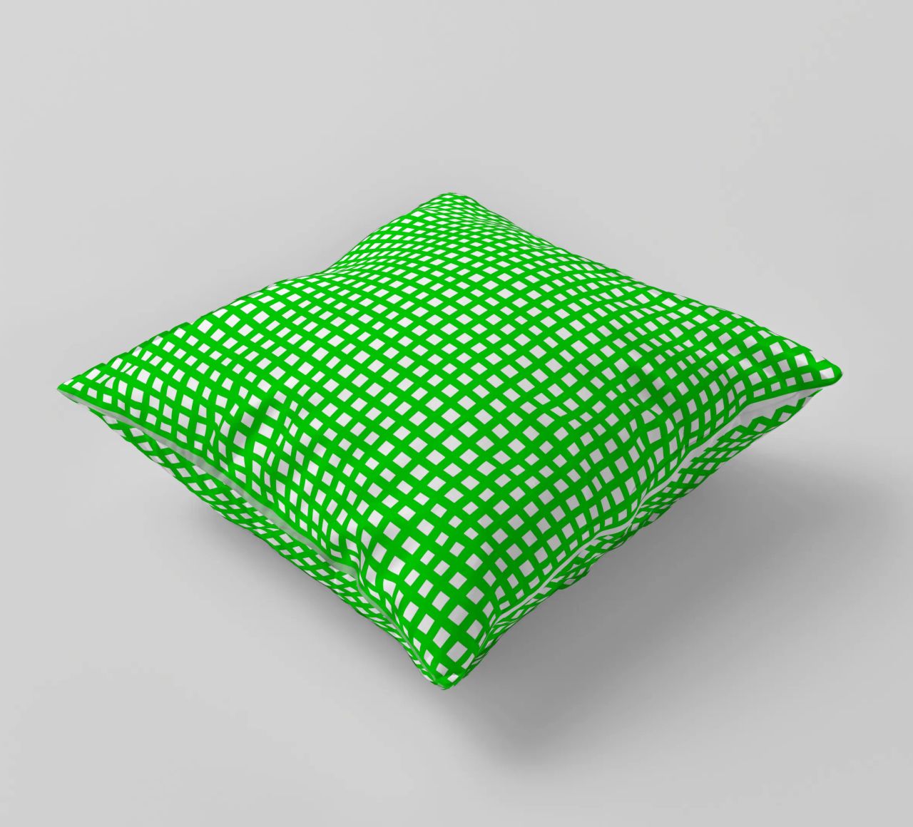 Green square mesh grid cuscino da baobabprintstore