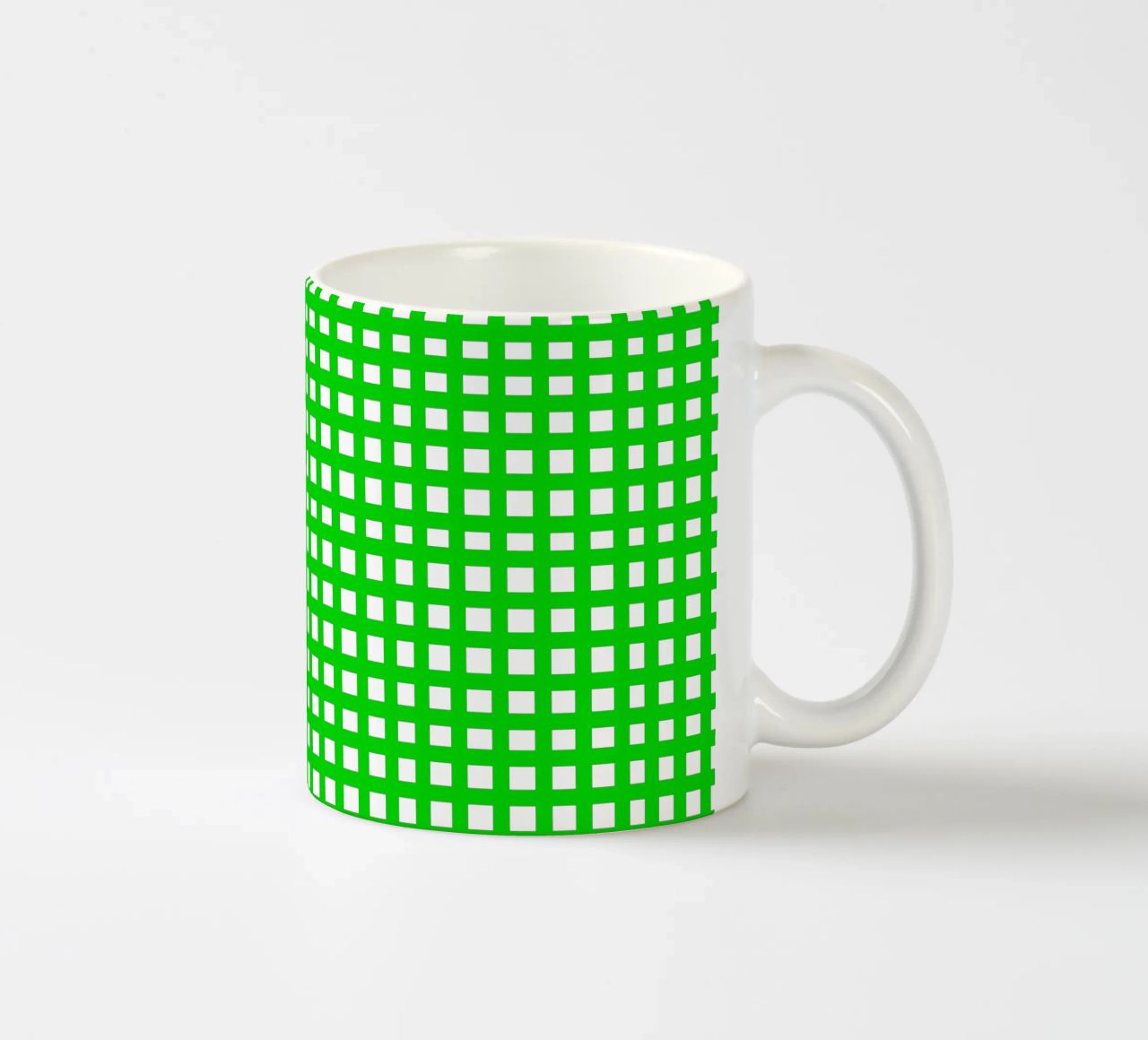 Green square mesh grid tazza in ceramica da baobabprintstore