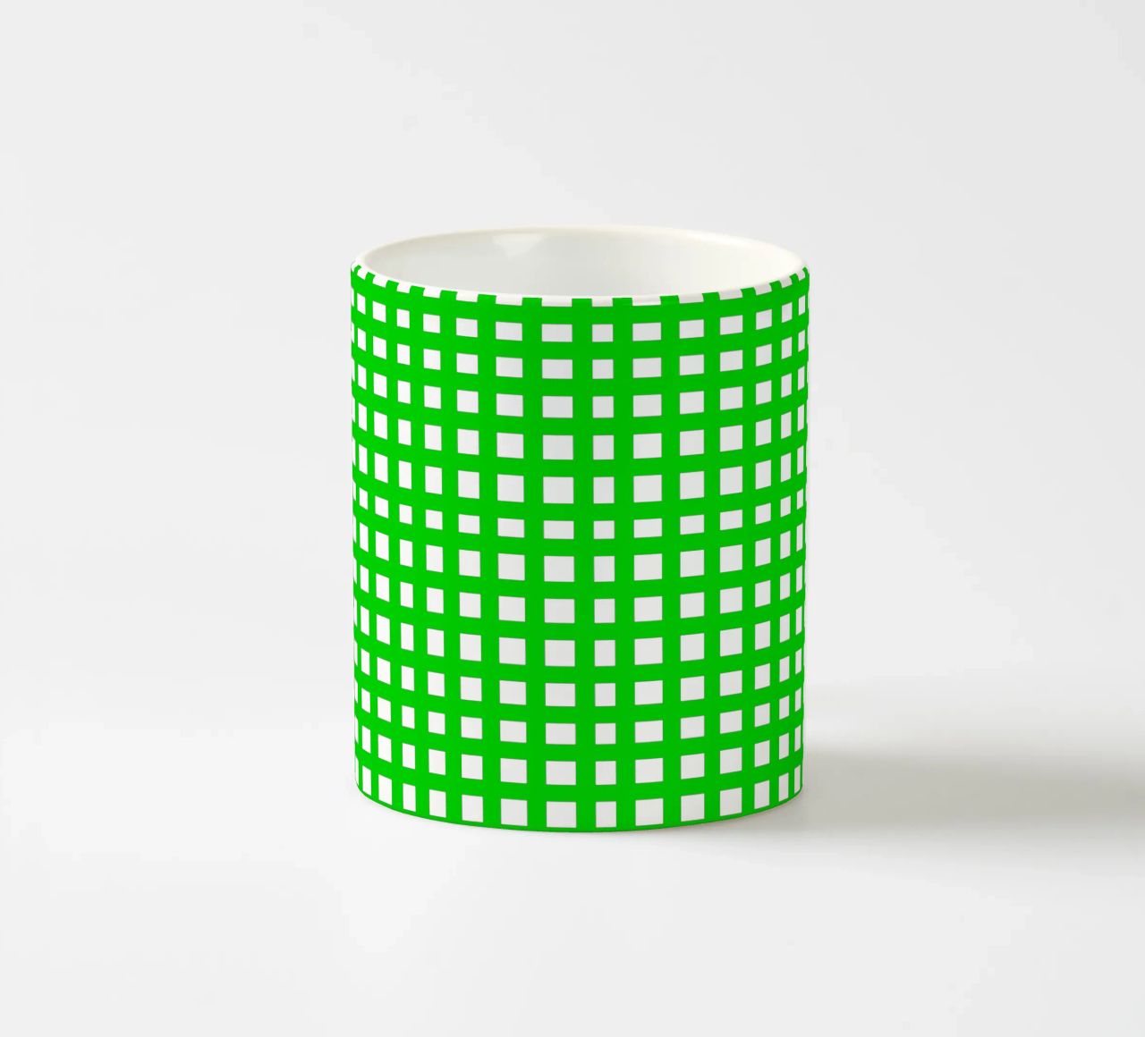 Green square mesh grid tazza in ceramica da baobabprintstore