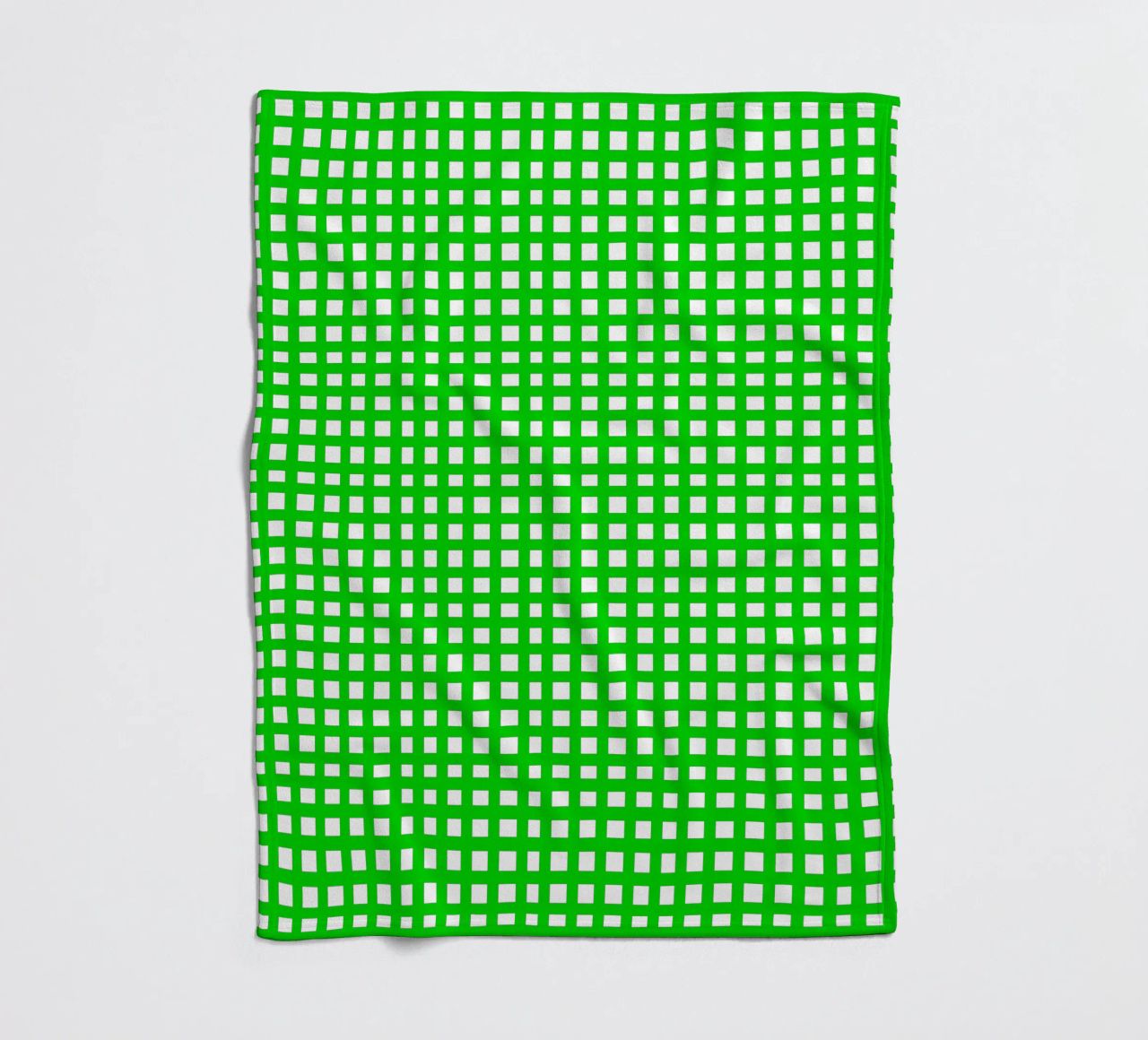 Green square mesh grid coperta in pile da baobabprintstore