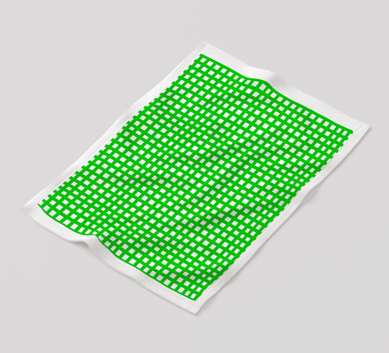 Green square mesh grid coperta in pile da baobabprintstore