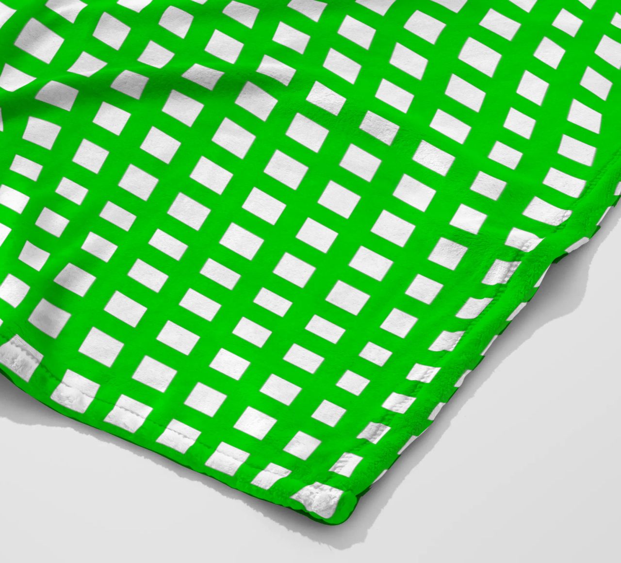 Green square mesh grid coperta in pile da baobabprintstore