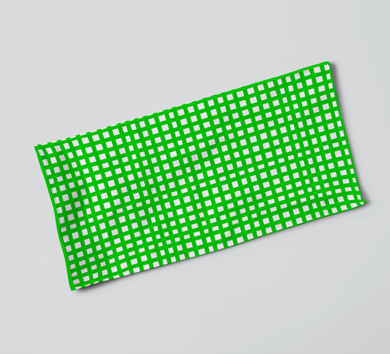 Green square mesh grid asciugamano da bagno da baobabprintstore