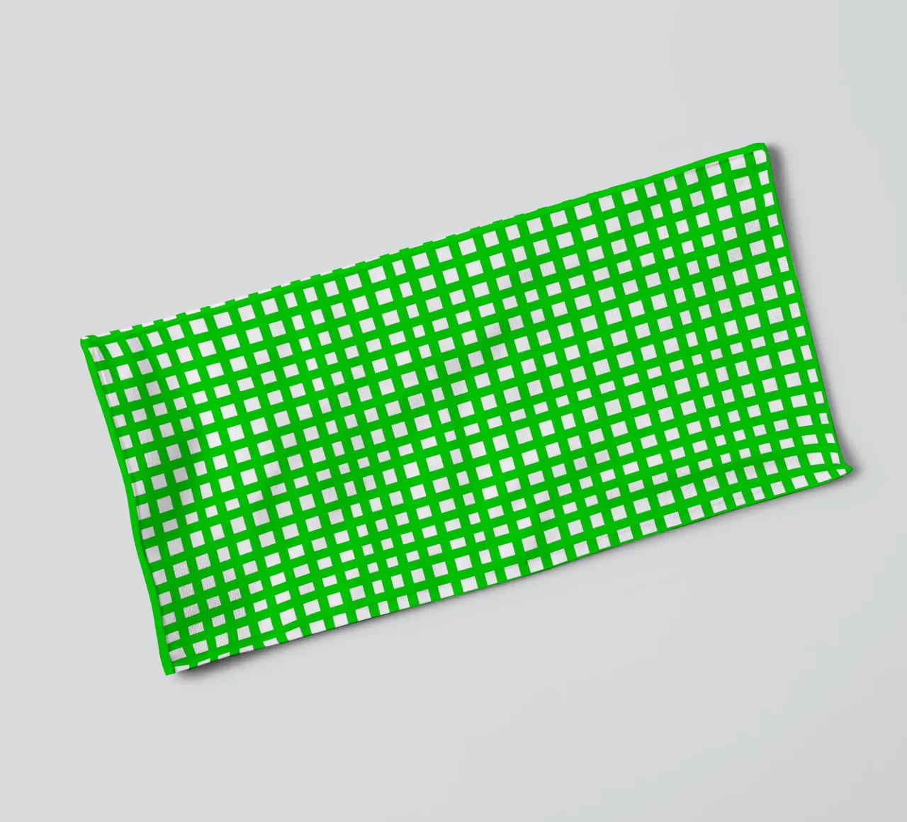 Green square mesh grid asciugamano da bagno da baobabprintstore