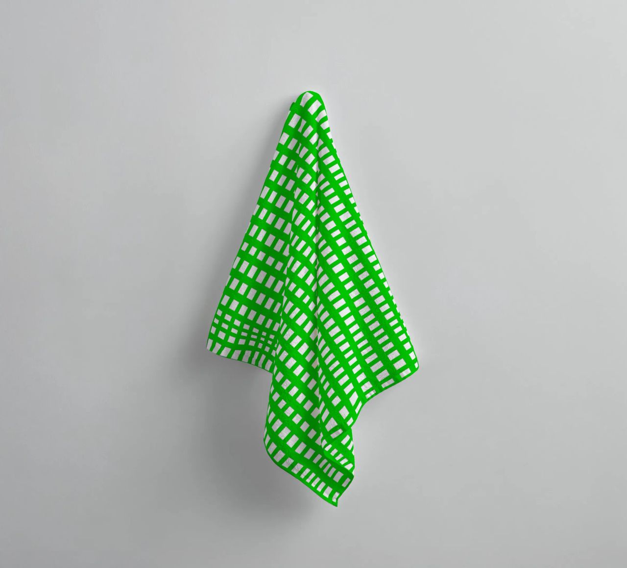 Green square mesh grid asciugamano da bagno da baobabprintstore
