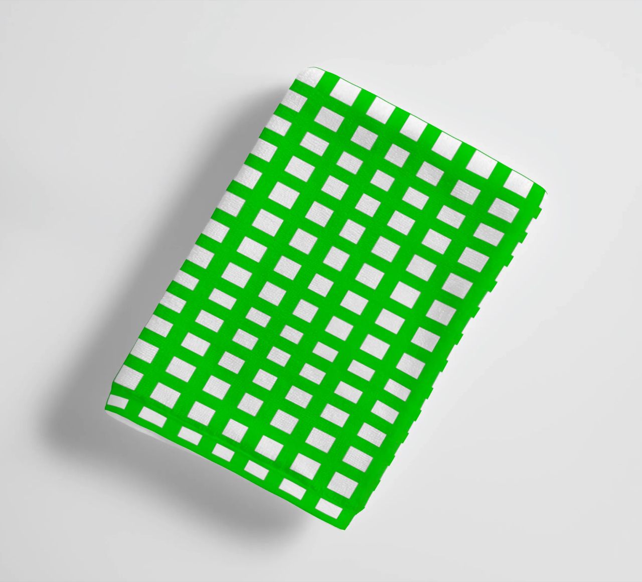 Green square mesh grid asciugamano da bagno da baobabprintstore