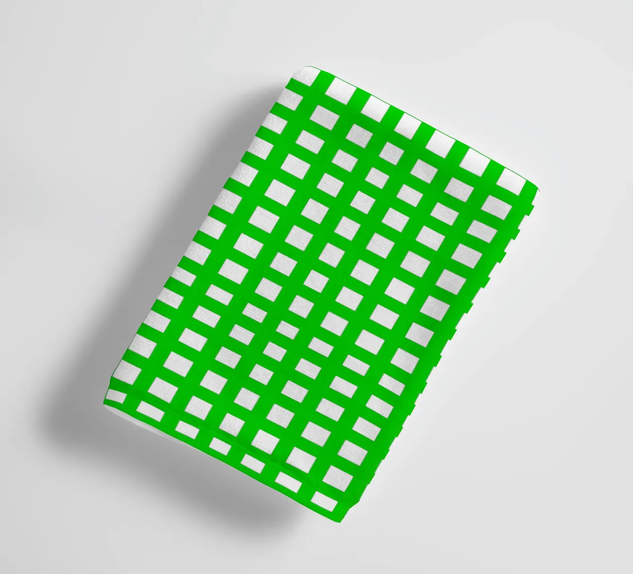 Green square mesh grid asciugamano da bagno da baobabprintstore
