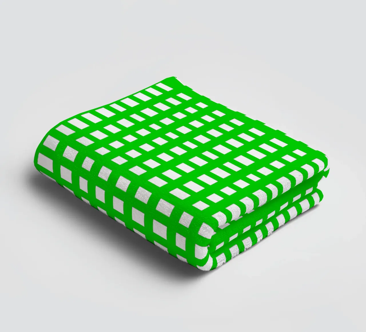 Green square mesh grid asciugamano da bagno da baobabprintstore