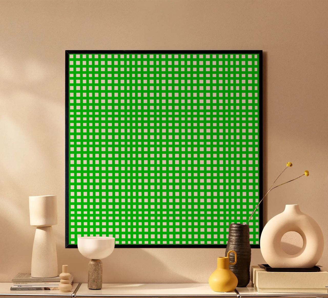 Green square mesh grid carta hahnemühle da baobabprintstore