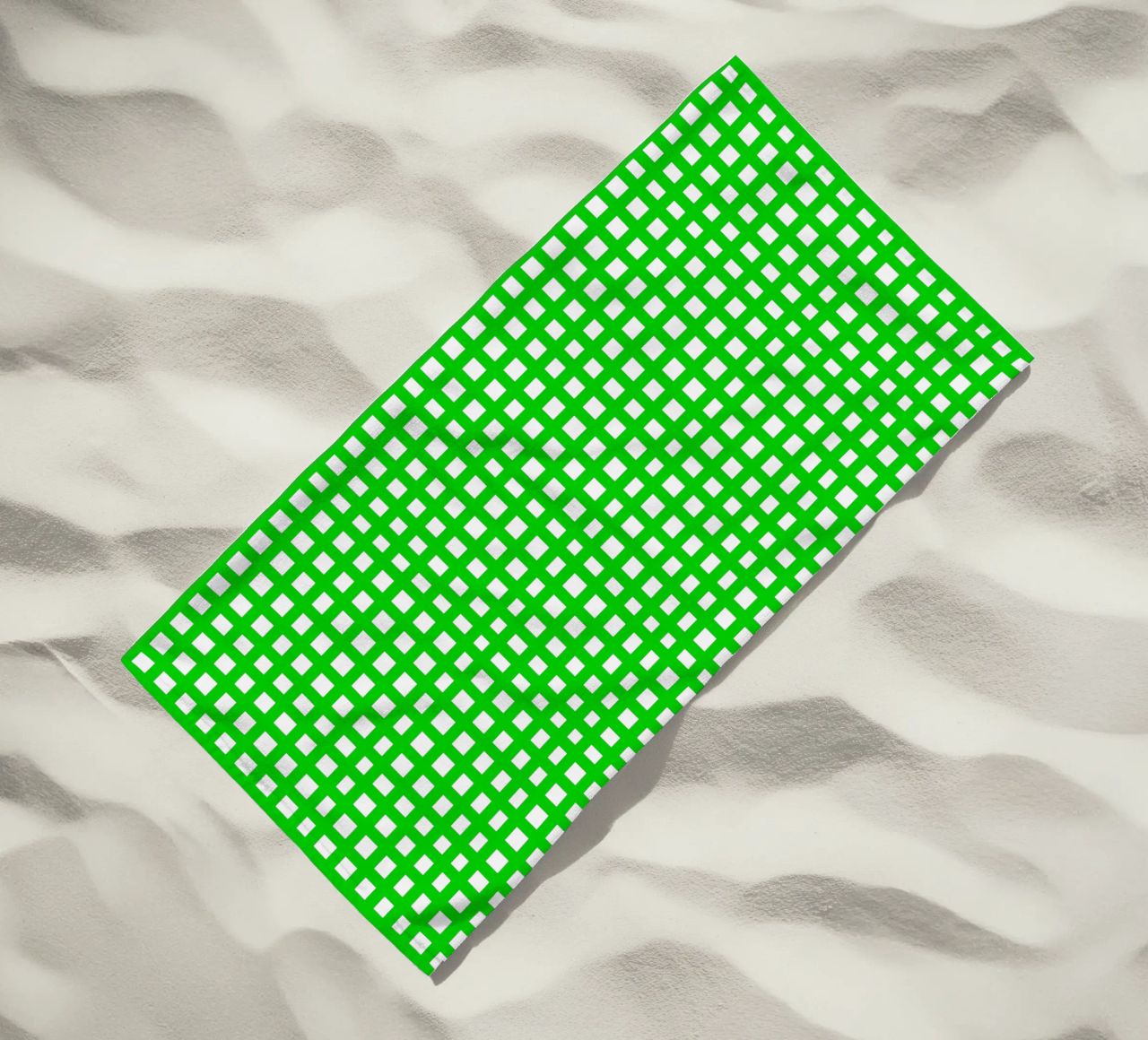 Green square mesh grid telo mare da baobabprintstore