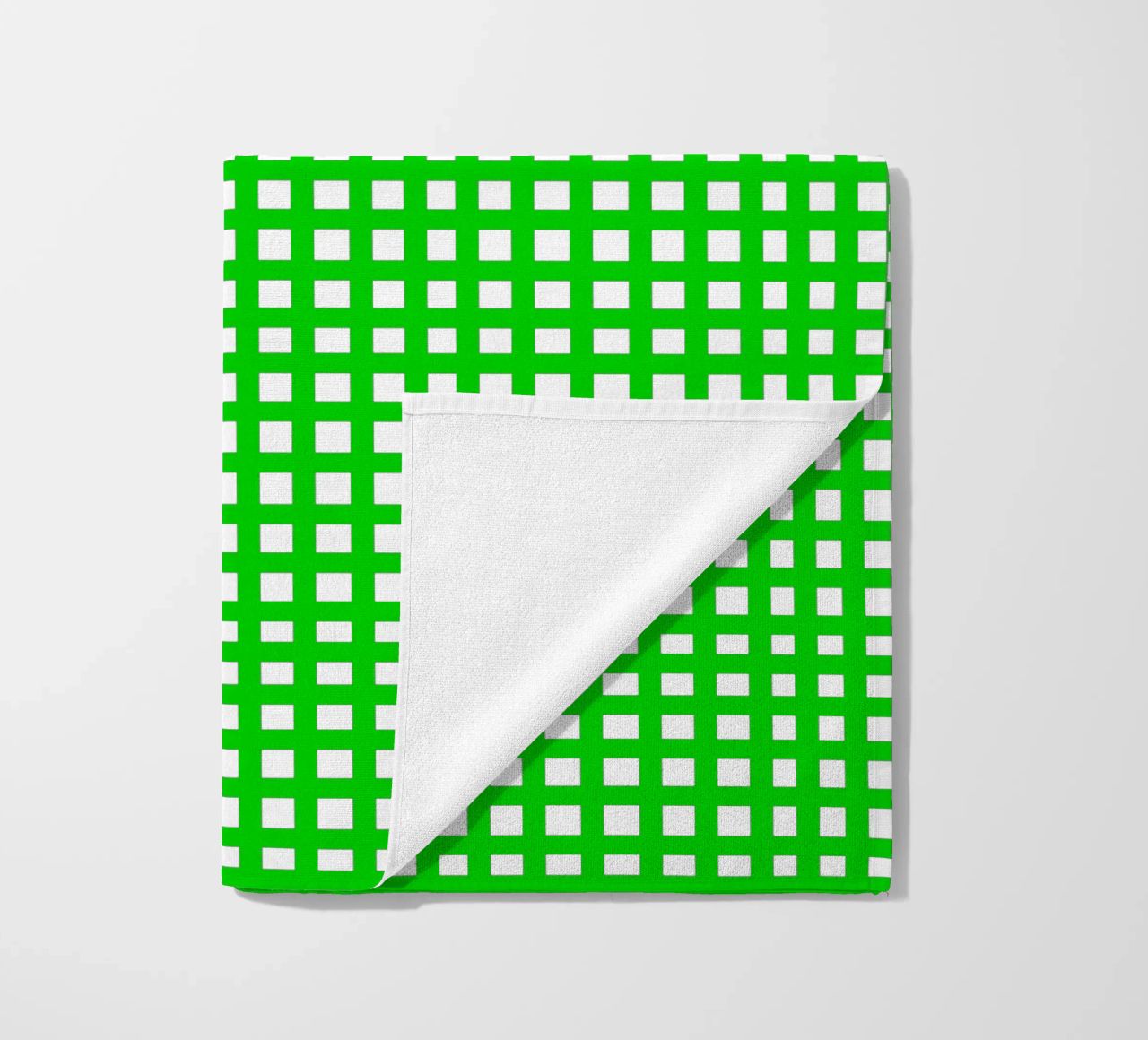 Green square mesh grid telo mare da baobabprintstore