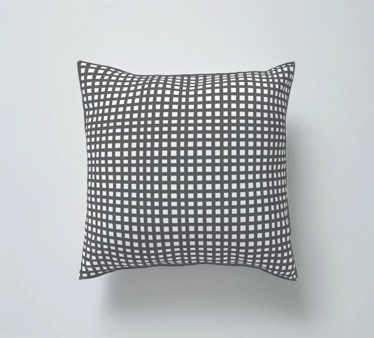Grey square mesh grid cuscino da baobabprintstore