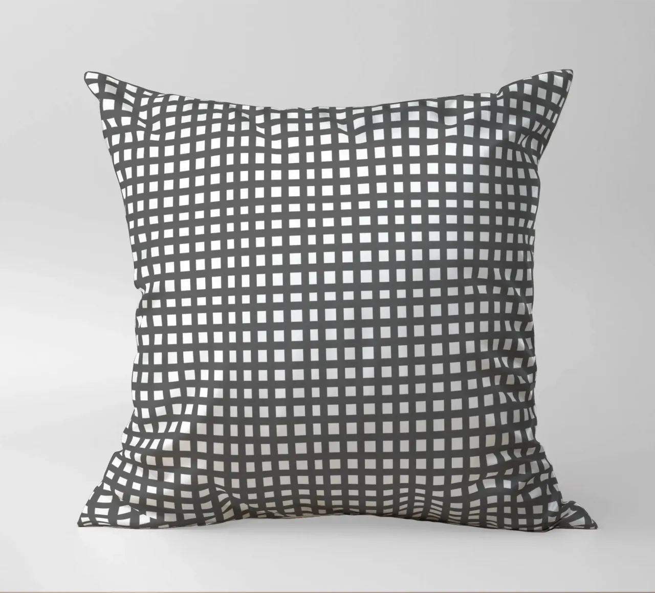 Grey square mesh grid cuscino da baobabprintstore