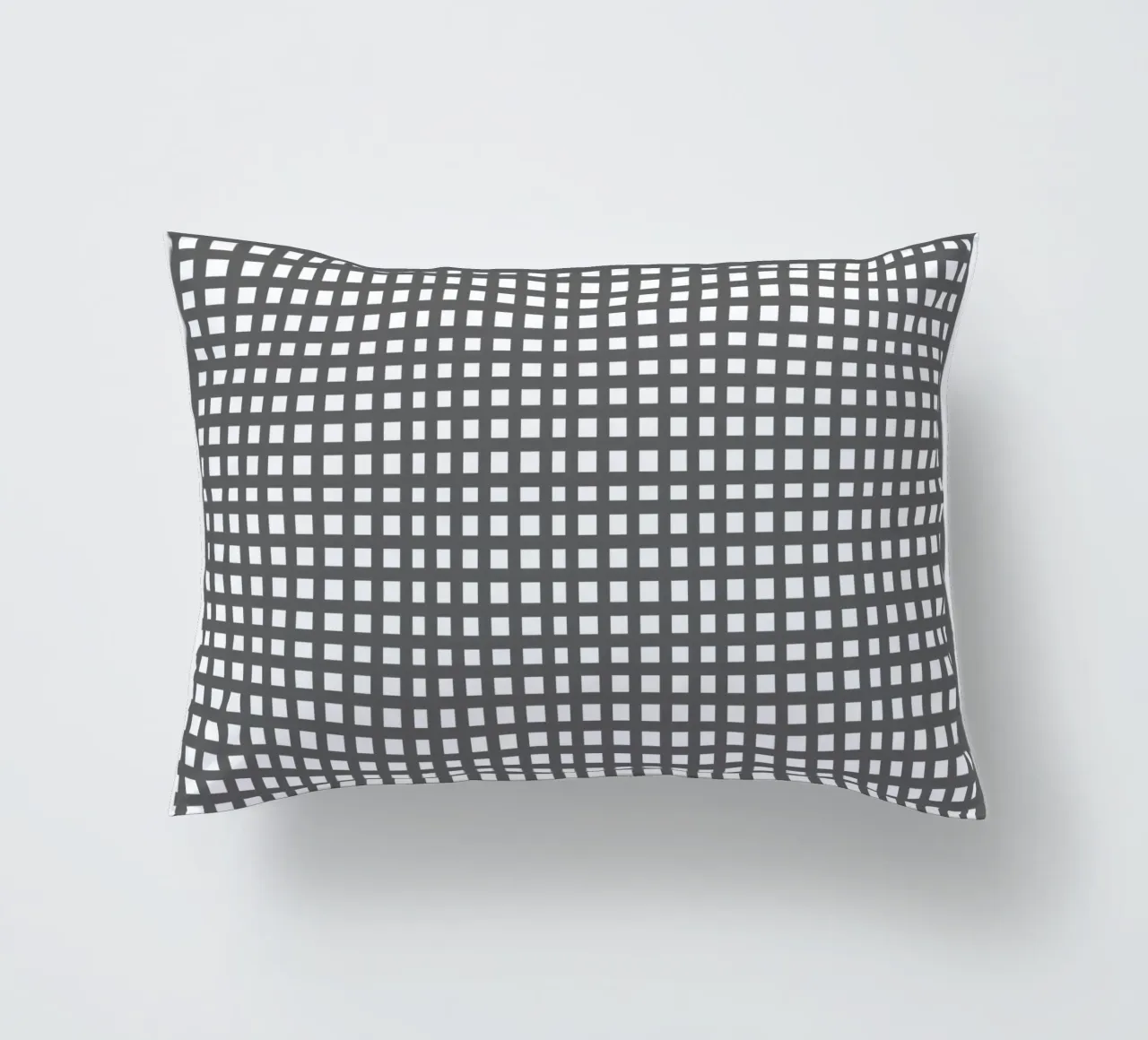 Grey square mesh grid cuscino da baobabprintstore
