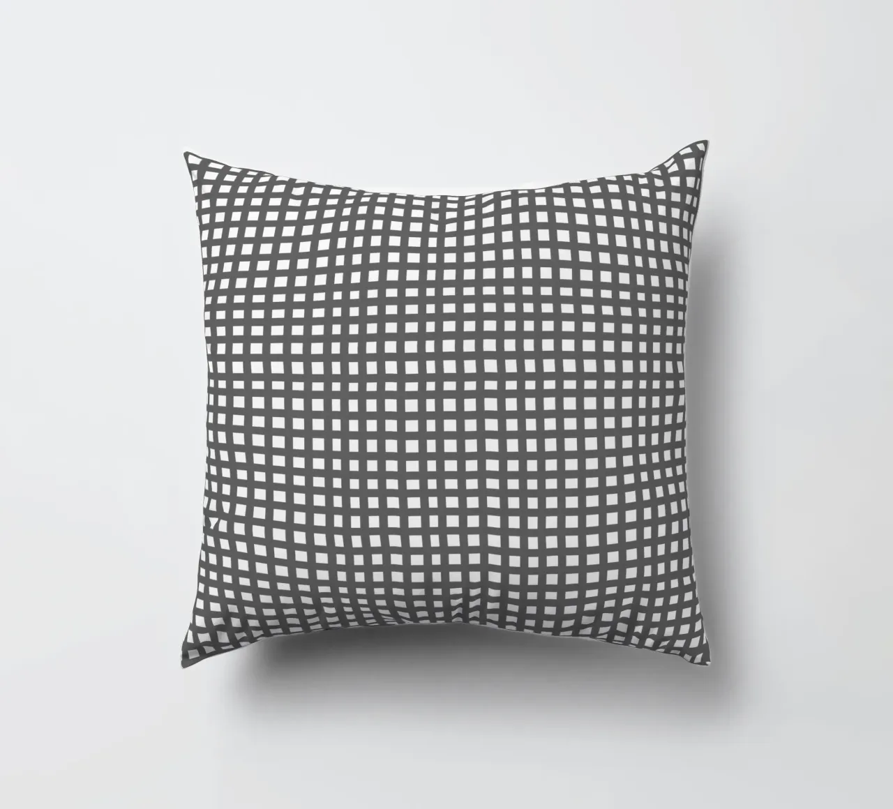 Grey square mesh grid cuscino da baobabprintstore