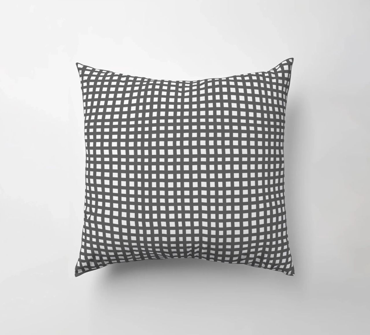 Grey square mesh grid cuscino da baobabprintstore